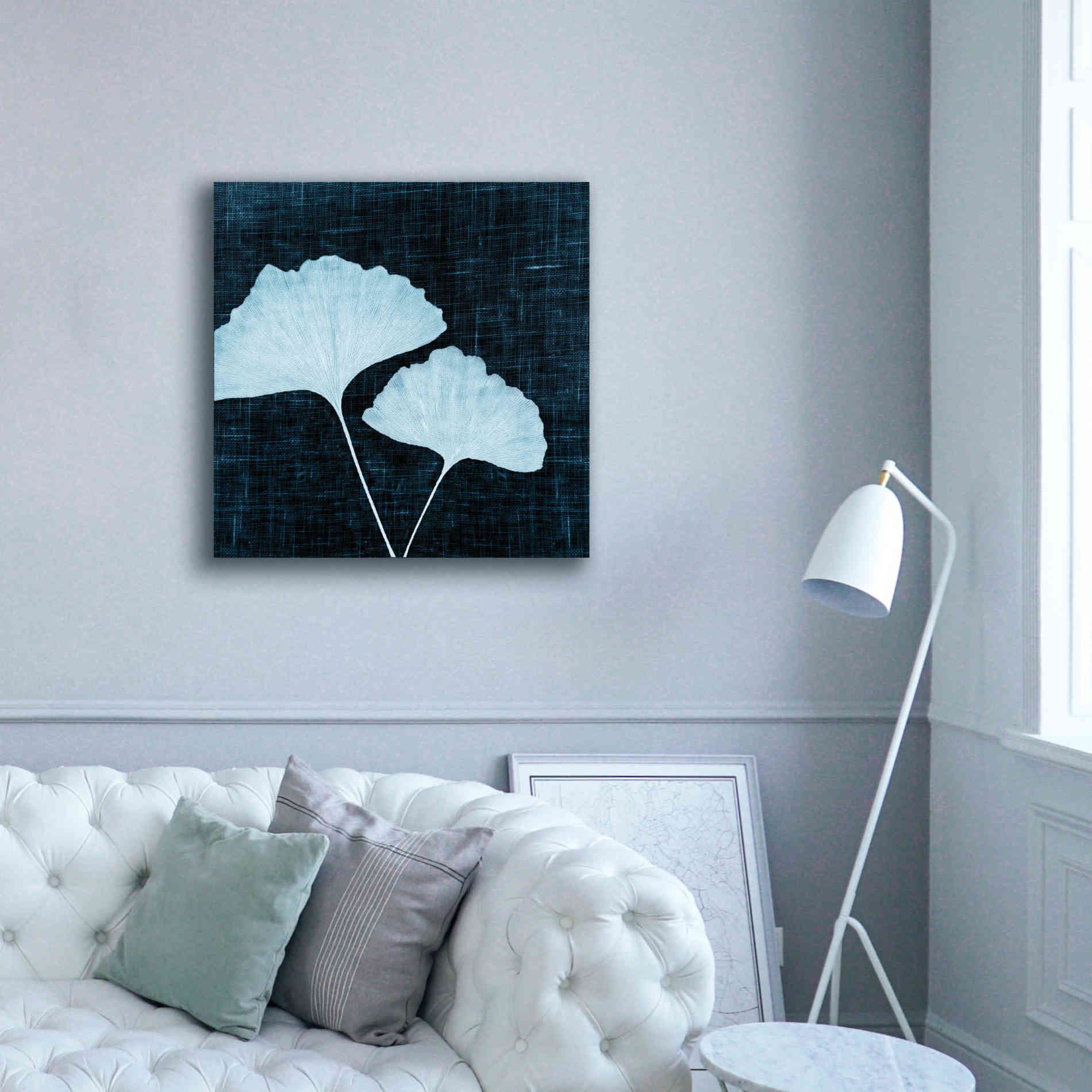 'Leaves on Linen I' by Debra Van Swearingen, Canvas Wall Art,37 x 37