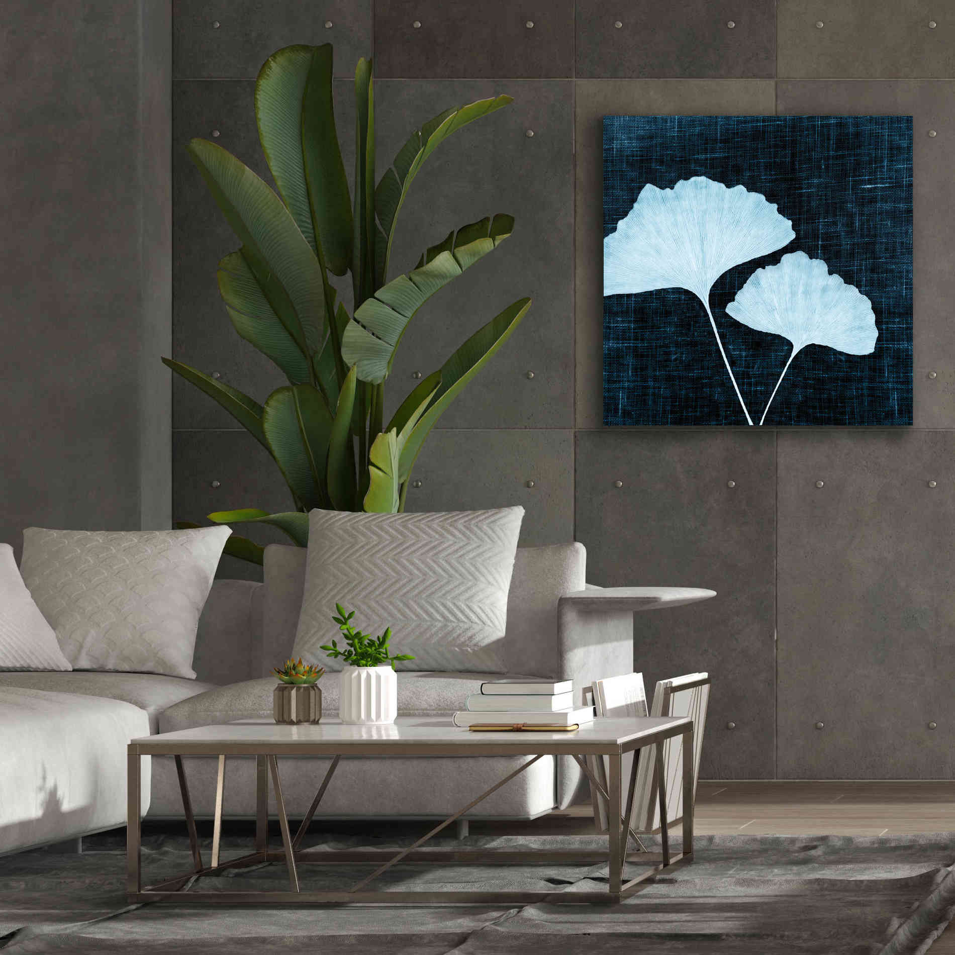 'Leaves on Linen I' by Debra Van Swearingen, Canvas Wall Art,37 x 37