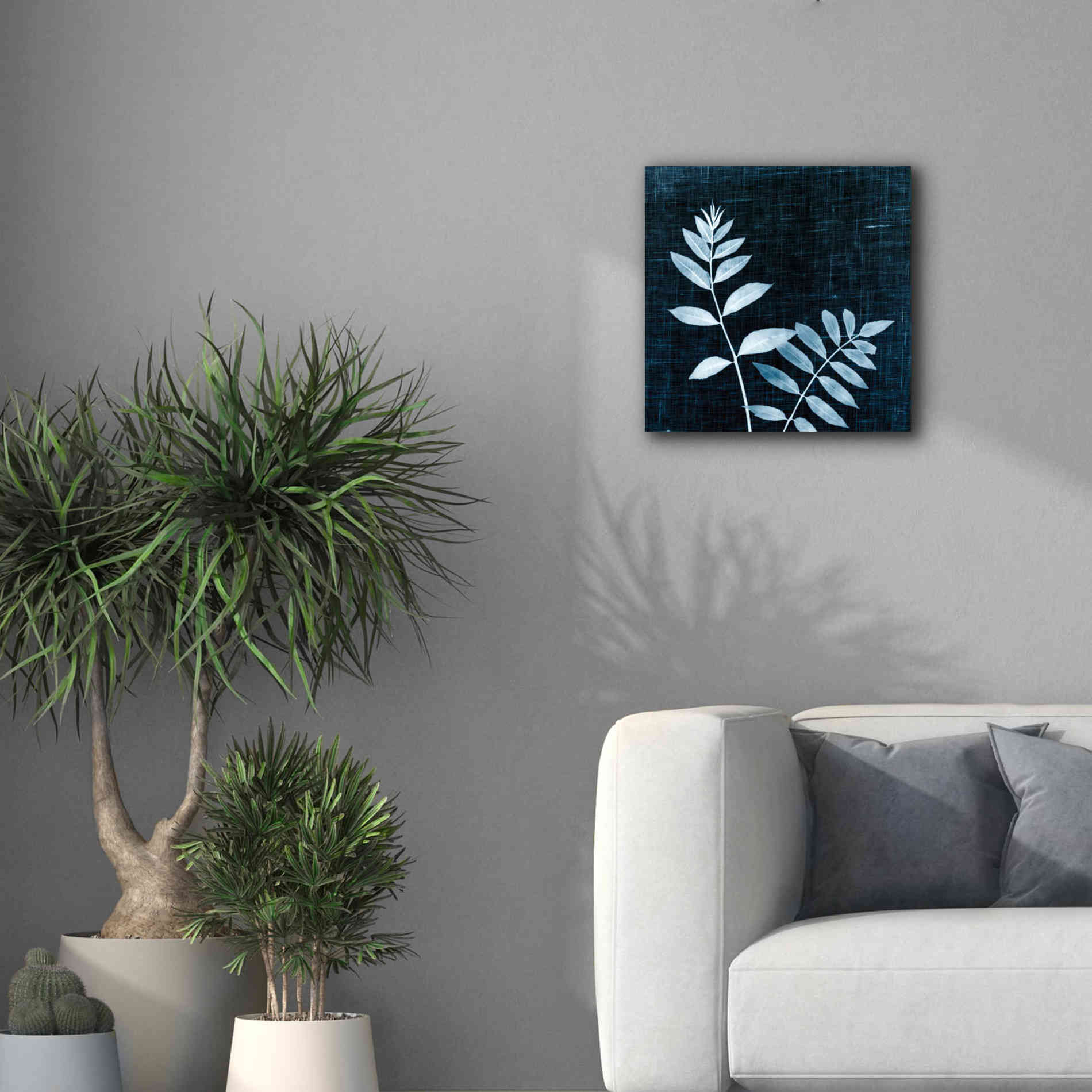 'Leaves on Linen II' by Debra Van Swearingen, Canvas Wall Art,18 x 18