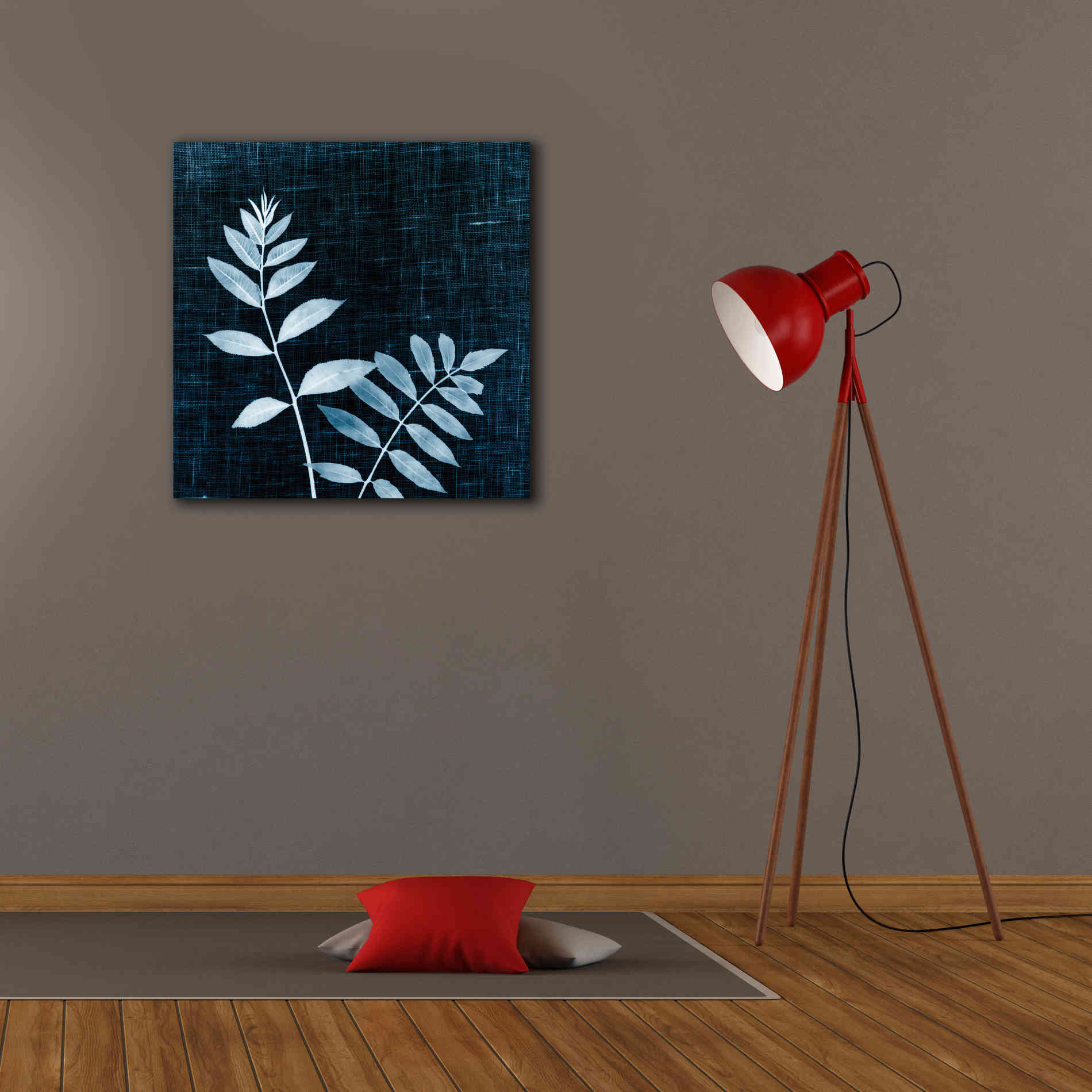 'Leaves on Linen II' by Debra Van Swearingen, Canvas Wall Art,26 x 26