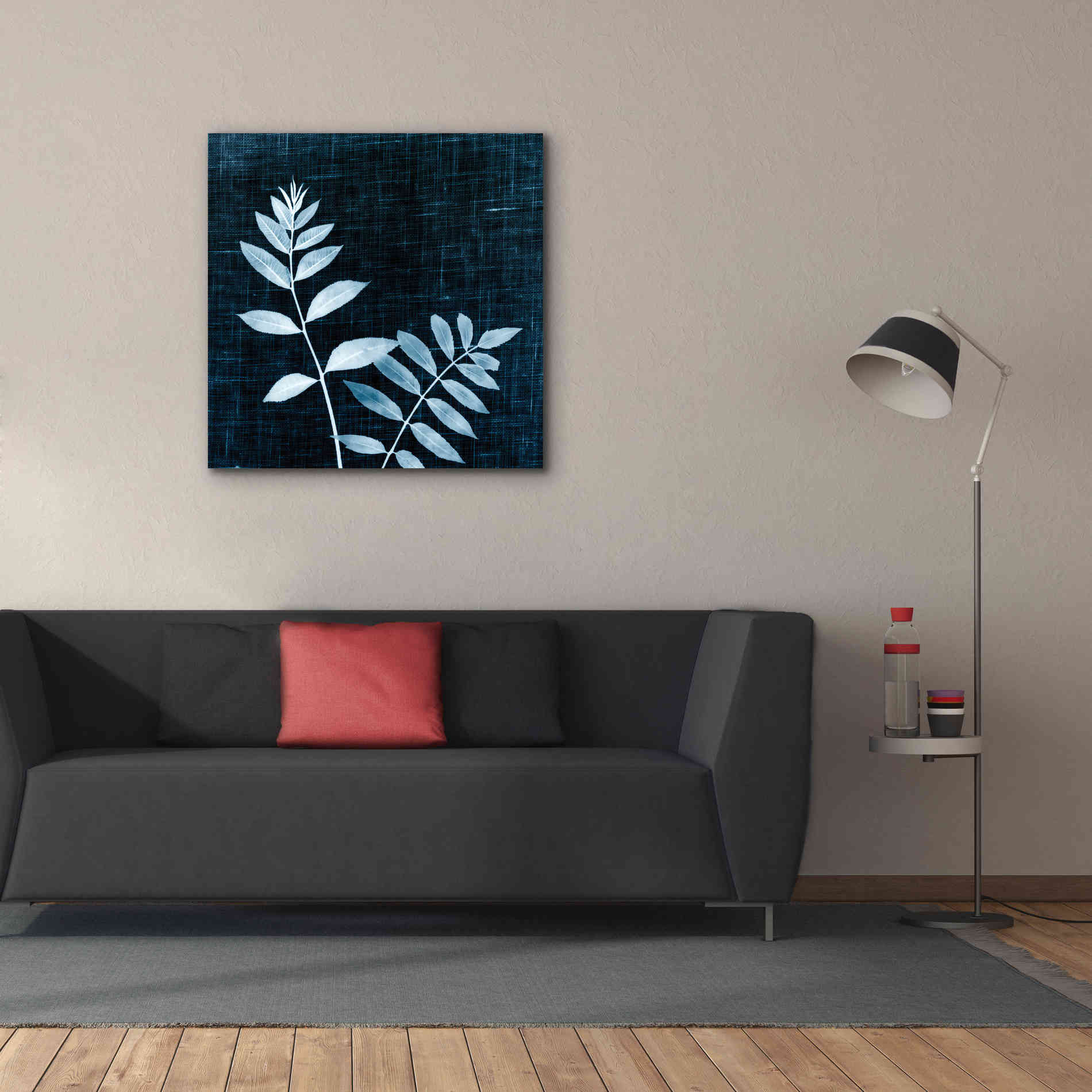 'Leaves on Linen II' by Debra Van Swearingen, Canvas Wall Art,37 x 37