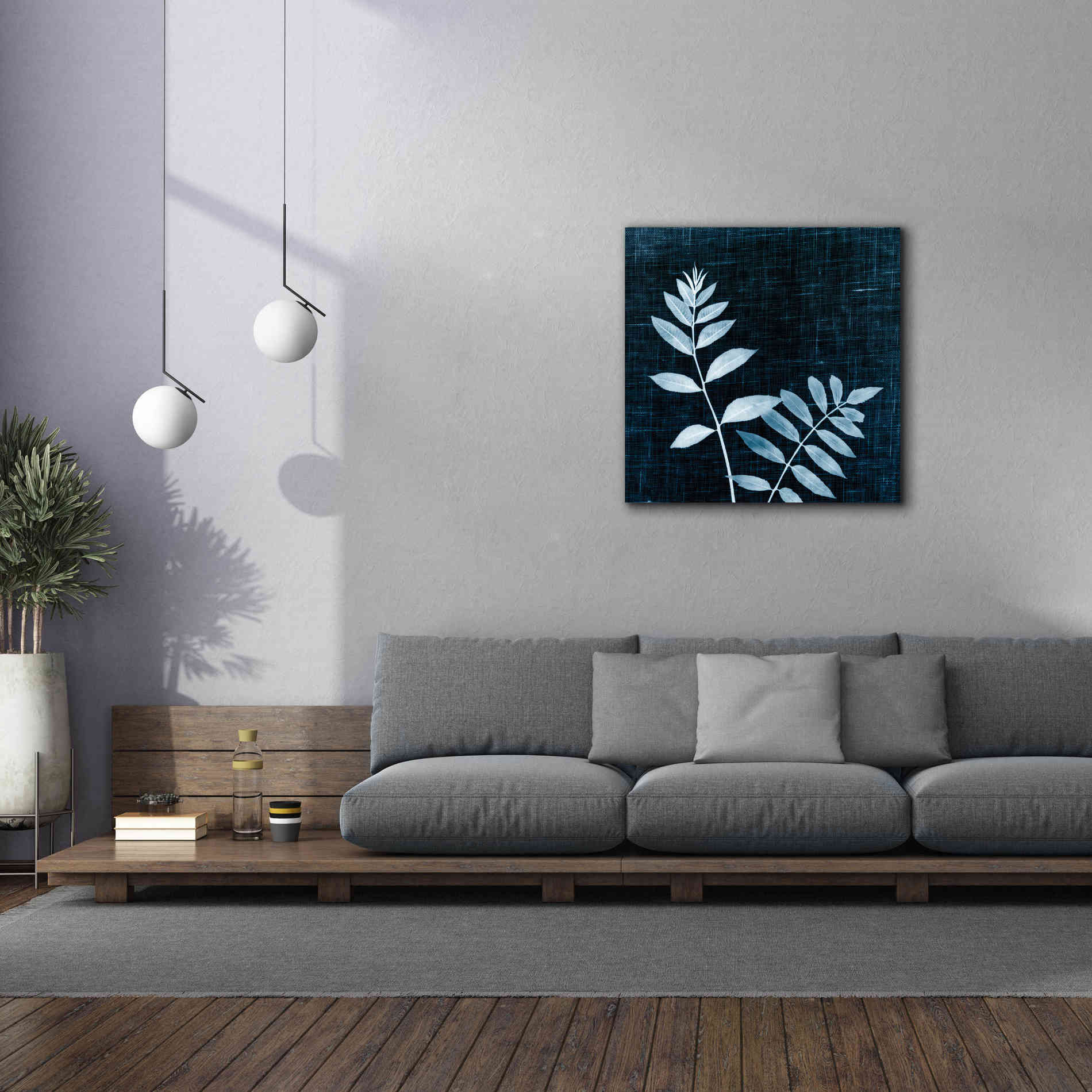 'Leaves on Linen II' by Debra Van Swearingen, Canvas Wall Art,37 x 37