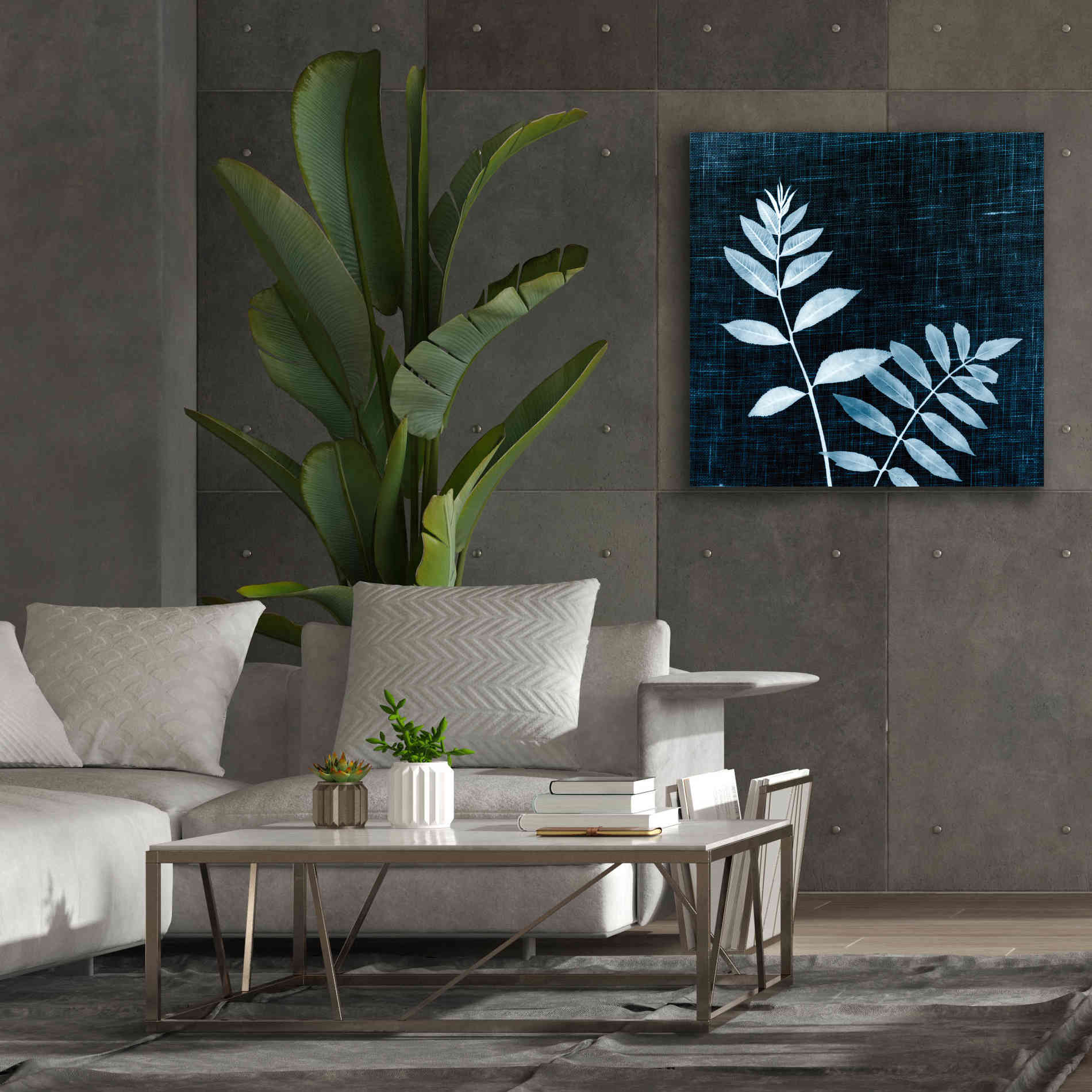 'Leaves on Linen II' by Debra Van Swearingen, Canvas Wall Art,37 x 37