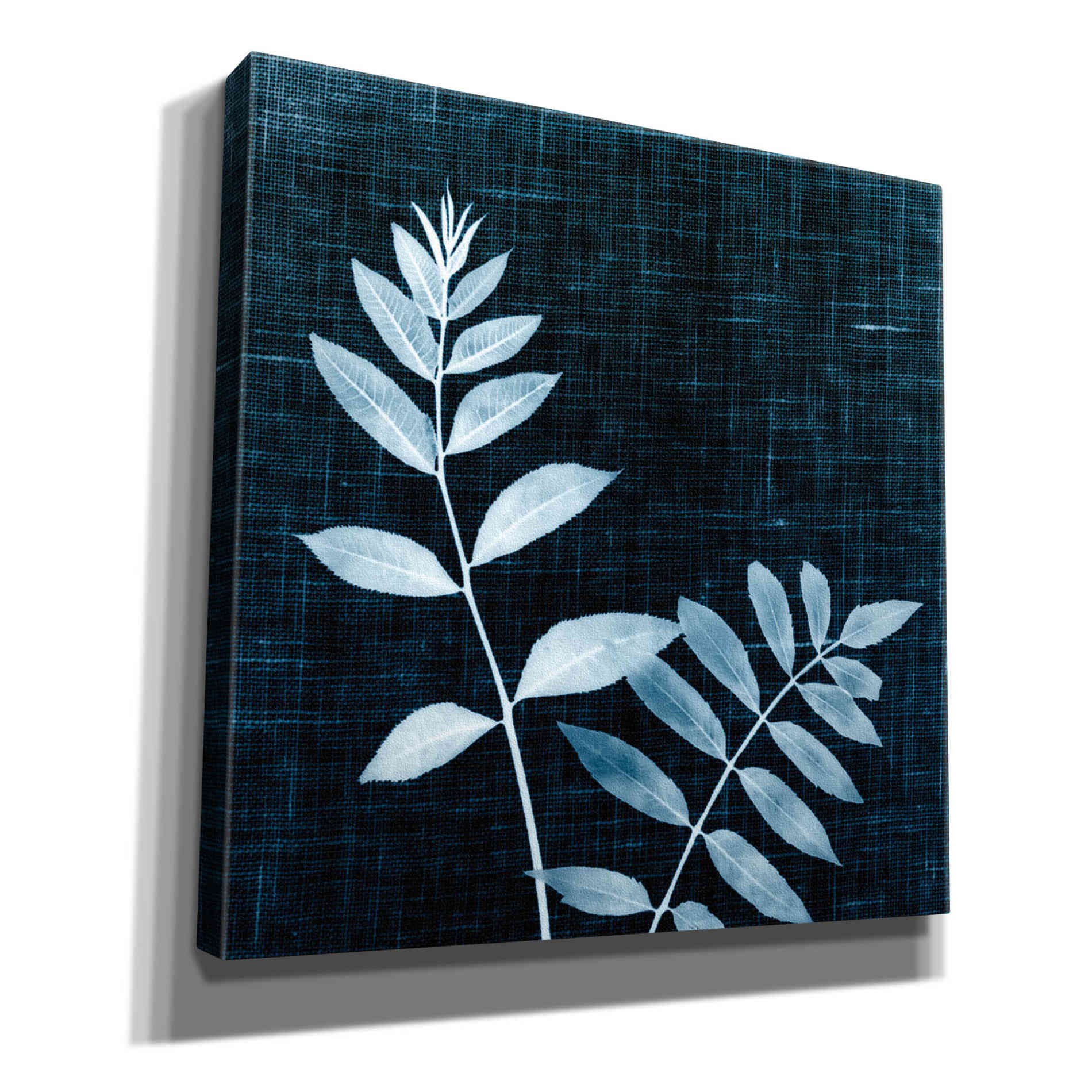 'Leaves on Linen II' by Debra Van Swearingen, Canvas Wall Art,12x12x1.1x0,18x18x1.1x0,26x26x1.74x0,37x37x1.74x0