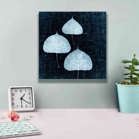 Image of 'Leaves on Linen III' by Debra Van Swearingen, Canvas Wall Art,12 x 12