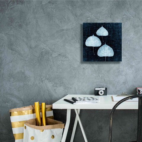 Image of 'Leaves on Linen III' by Debra Van Swearingen, Canvas Wall Art,12 x 12