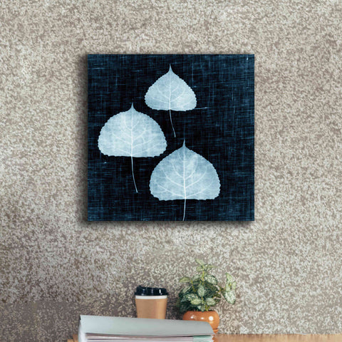 Image of 'Leaves on Linen III' by Debra Van Swearingen, Canvas Wall Art,18 x 18