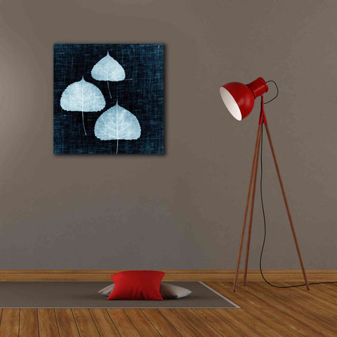 Image of 'Leaves on Linen III' by Debra Van Swearingen, Canvas Wall Art,26 x 26