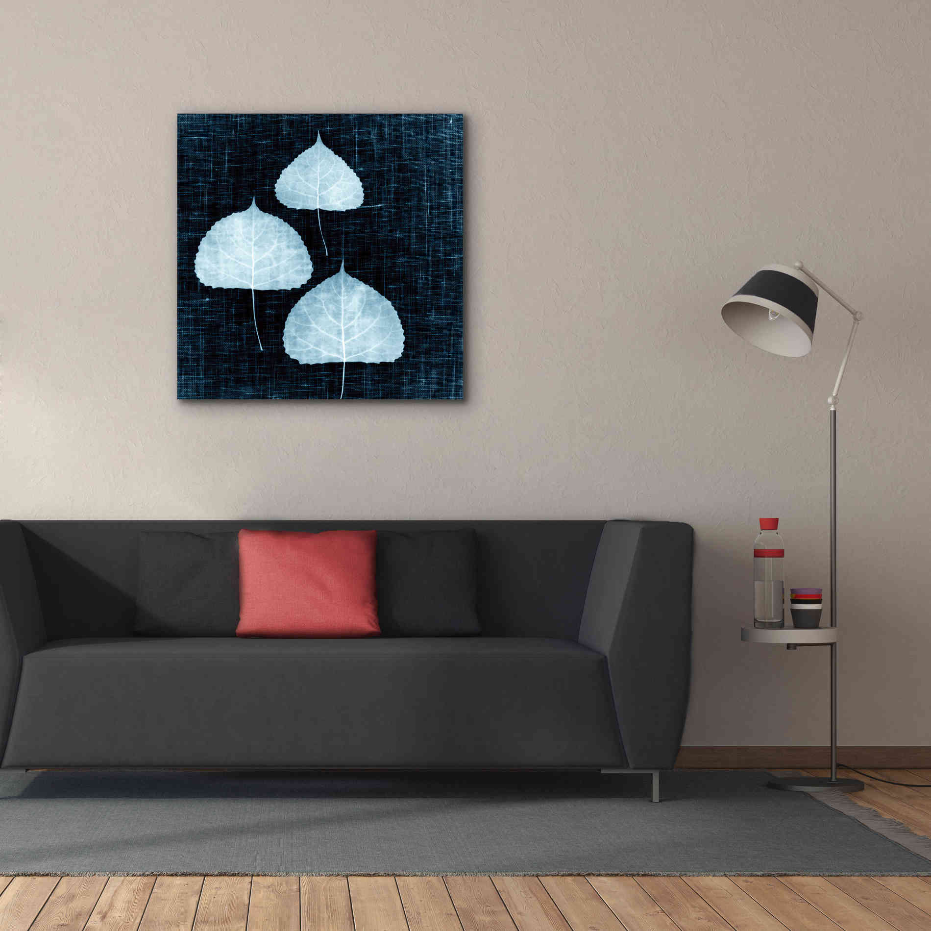 'Leaves on Linen III' by Debra Van Swearingen, Canvas Wall Art,37 x 37