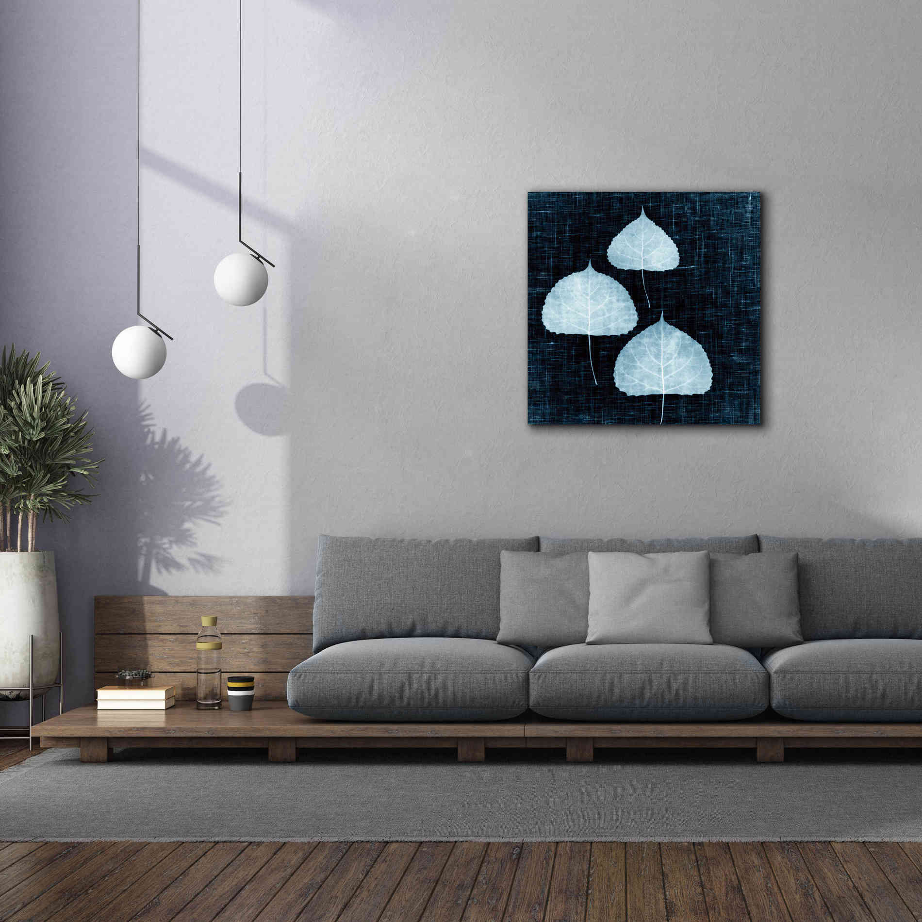 'Leaves on Linen III' by Debra Van Swearingen, Canvas Wall Art,37 x 37