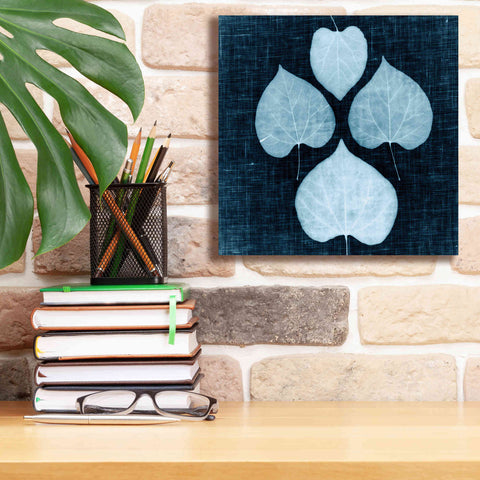 Image of 'Leaves on Linen IV' by Debra Van Swearingen, Canvas Wall Art,12 x 12