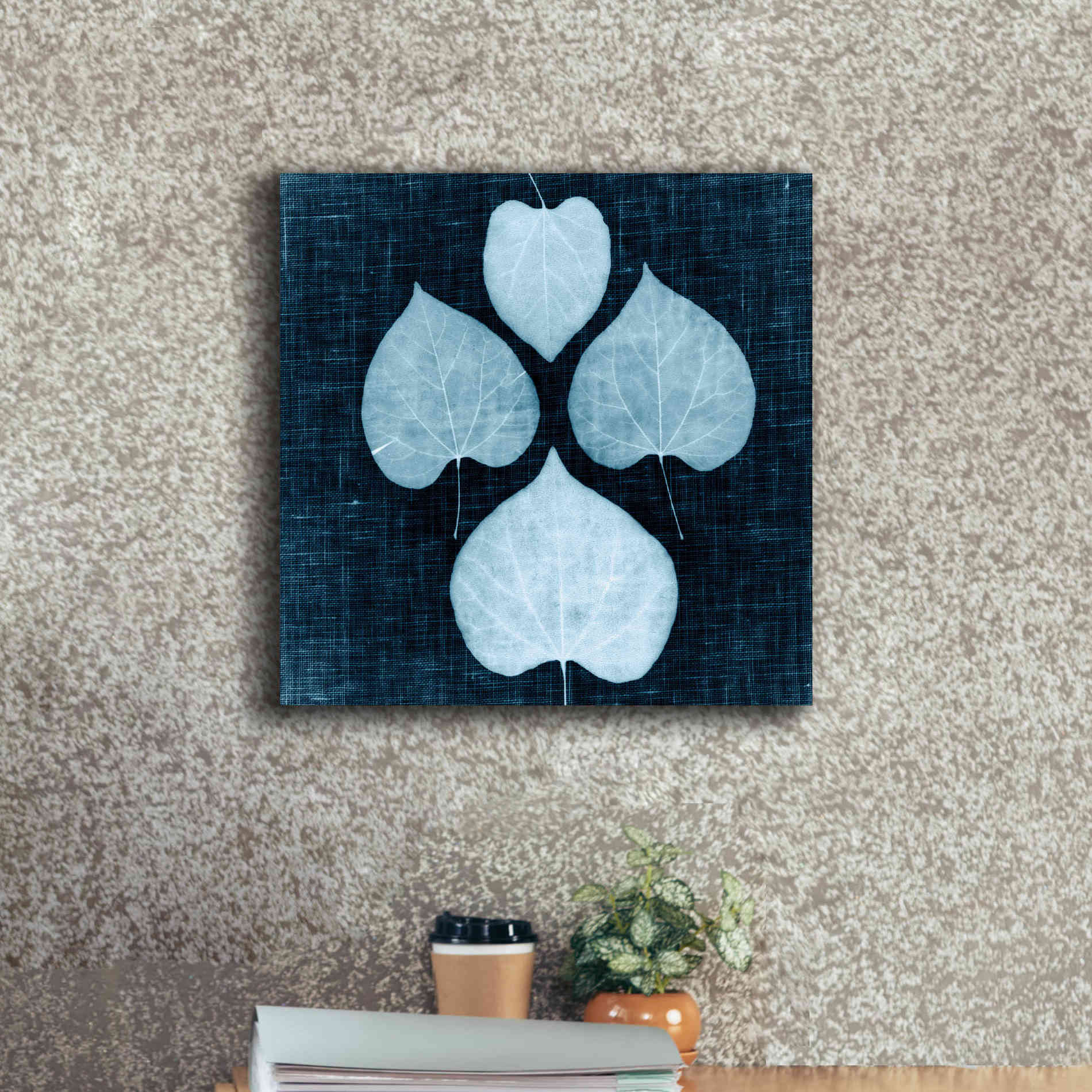 'Leaves on Linen IV' by Debra Van Swearingen, Canvas Wall Art,18 x 18