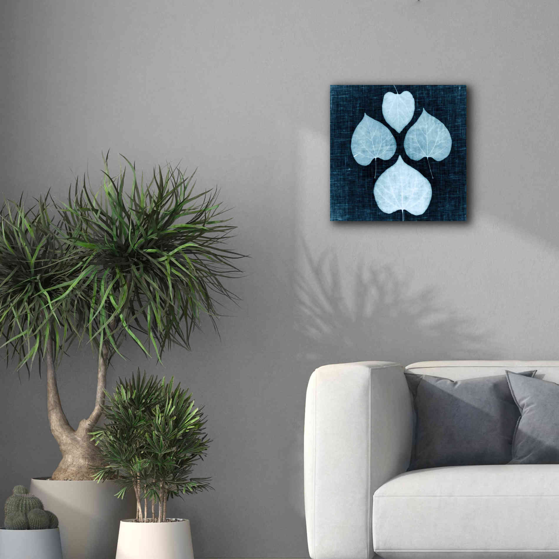 'Leaves on Linen IV' by Debra Van Swearingen, Canvas Wall Art,18 x 18