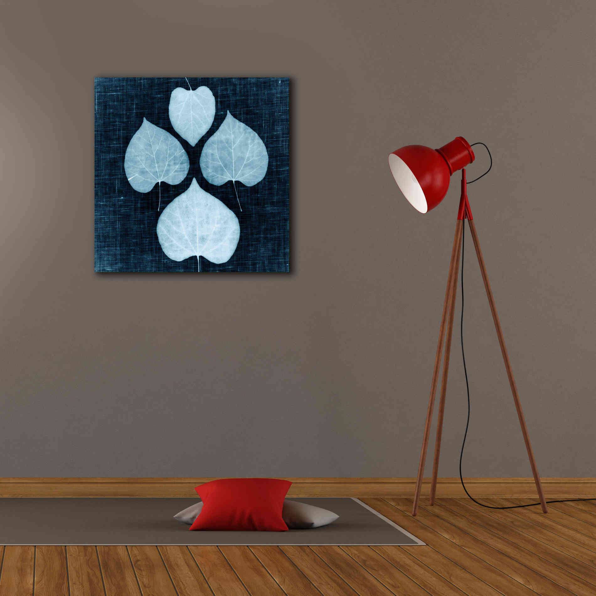'Leaves on Linen IV' by Debra Van Swearingen, Canvas Wall Art,26 x 26
