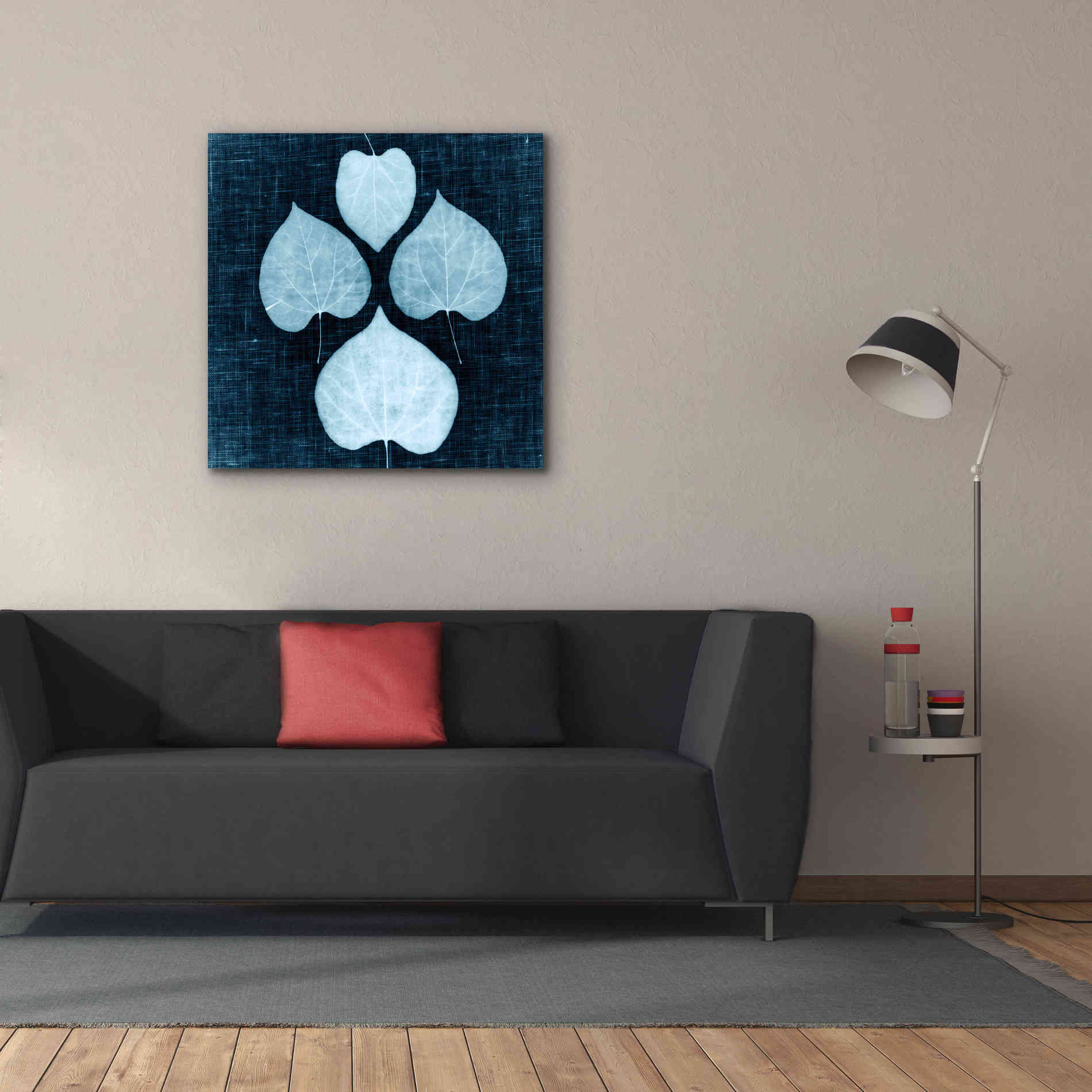 'Leaves on Linen IV' by Debra Van Swearingen, Canvas Wall Art,37 x 37