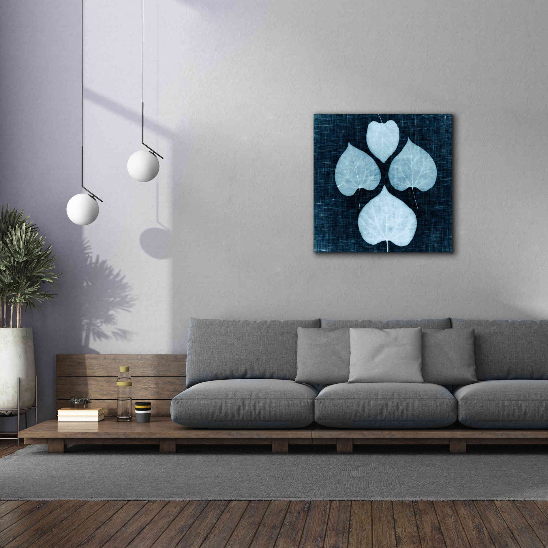 'Leaves on Linen IV' by Debra Van Swearingen, Canvas Wall Art,37 x 37
