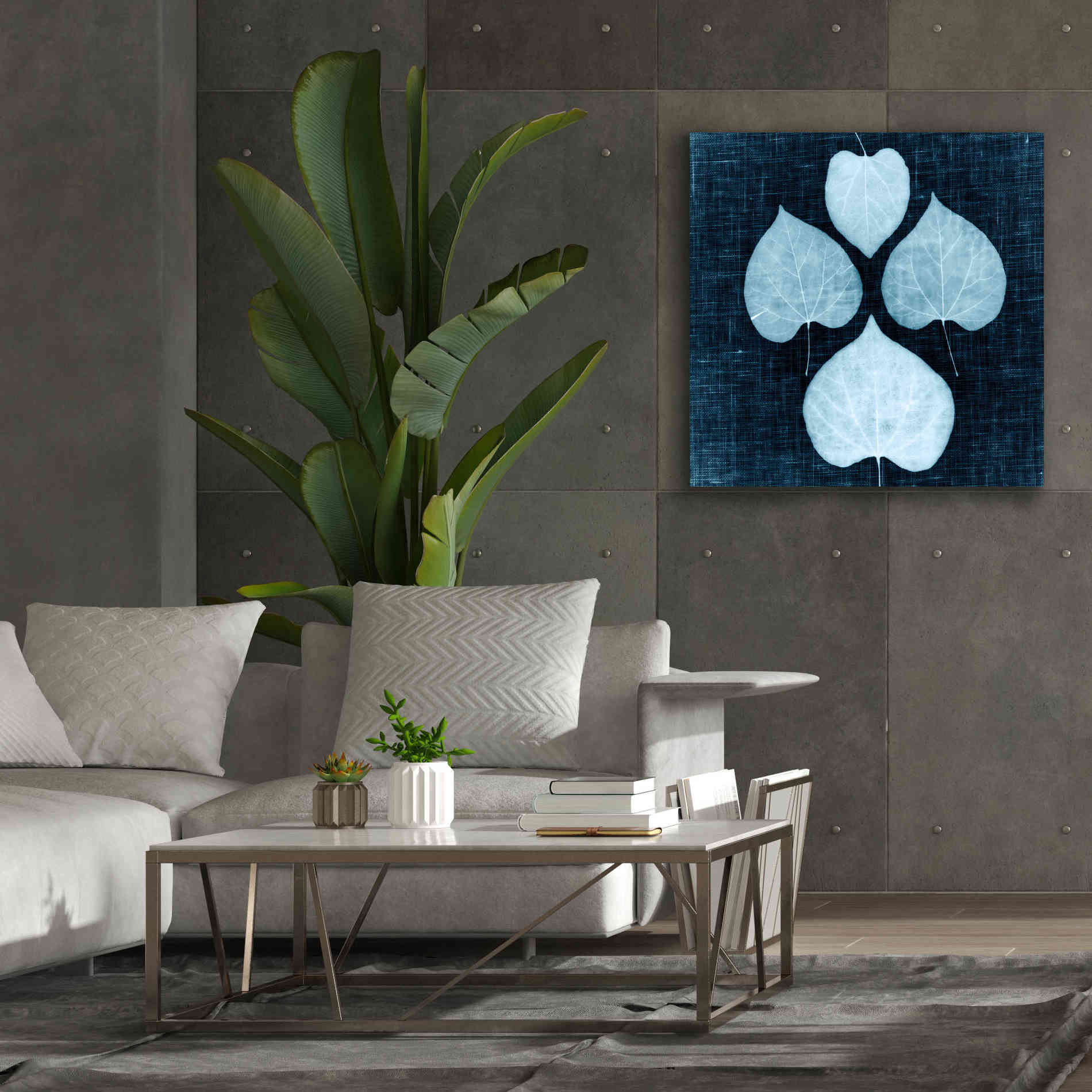 'Leaves on Linen IV' by Debra Van Swearingen, Canvas Wall Art,37 x 37