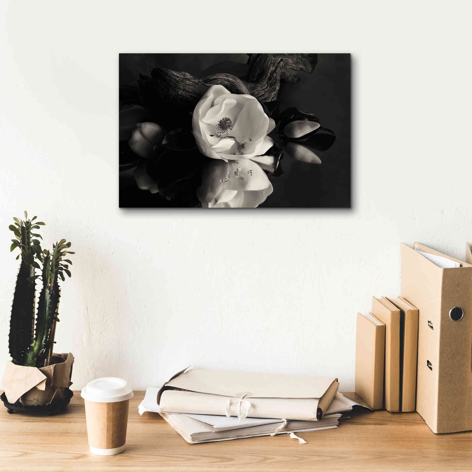 'Magnolia and Driftwood I' by Debra Van Swearingen, Canvas Wall Art,18 x 12