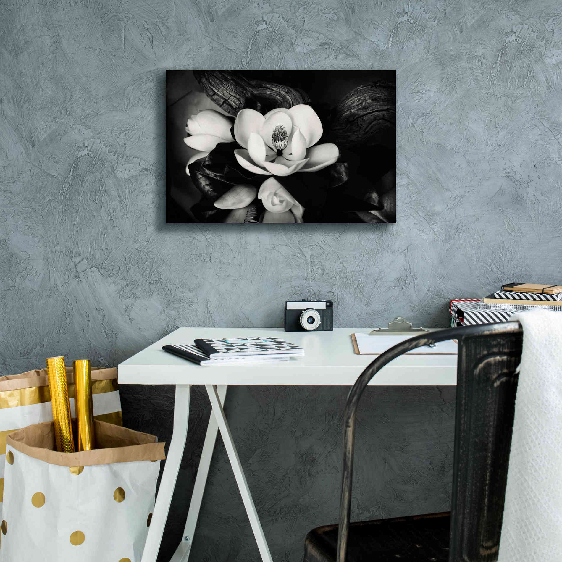 'Magnolia and Driftwood II' by Debra Van Swearingen, Canvas Wall Art,18 x 12