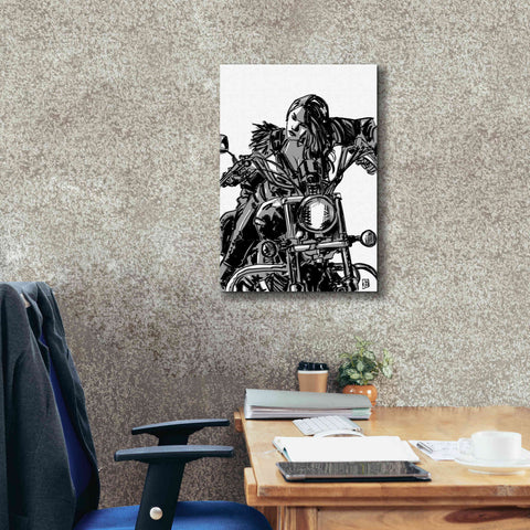Image of 'Biker Girl' by Giuseppe Cristiano, Canvas Wall Art,18 x 26