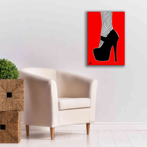 Image of 'Black heel on red' by Giuseppe Cristiano, Canvas Wall Art,18 x 26