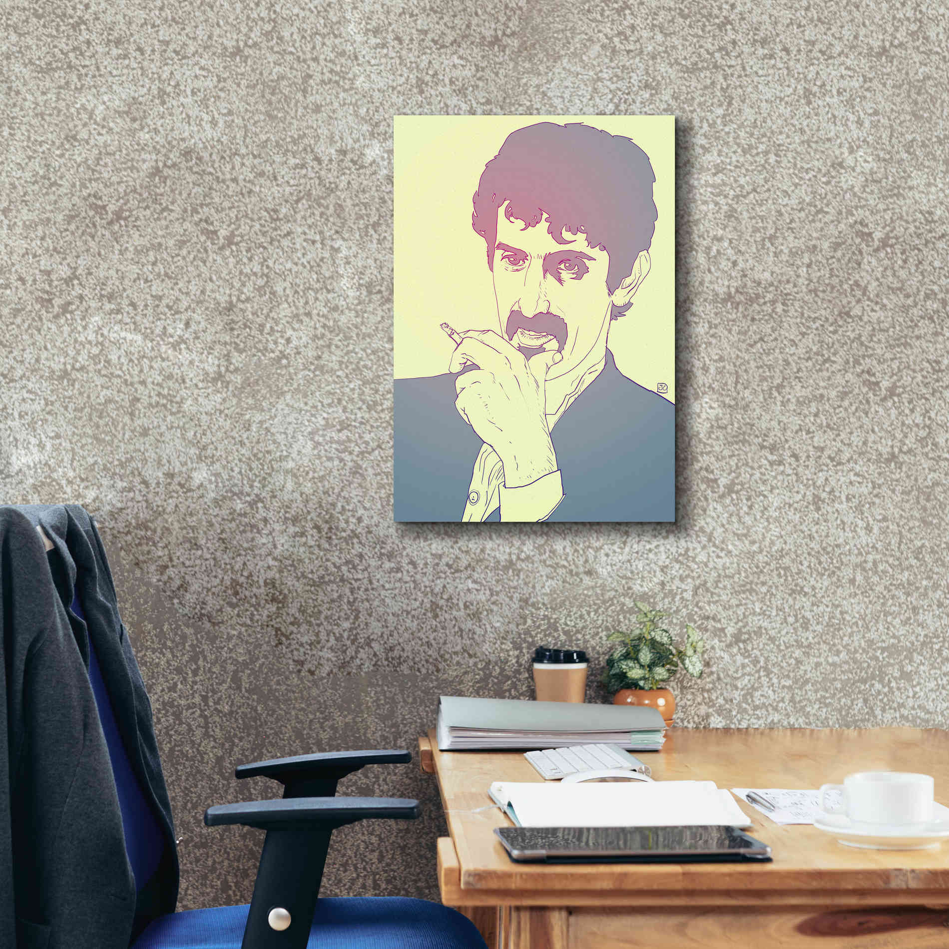 'Frank Zappa' by Giuseppe Cristiano, Canvas Wall Art,18 x 26
