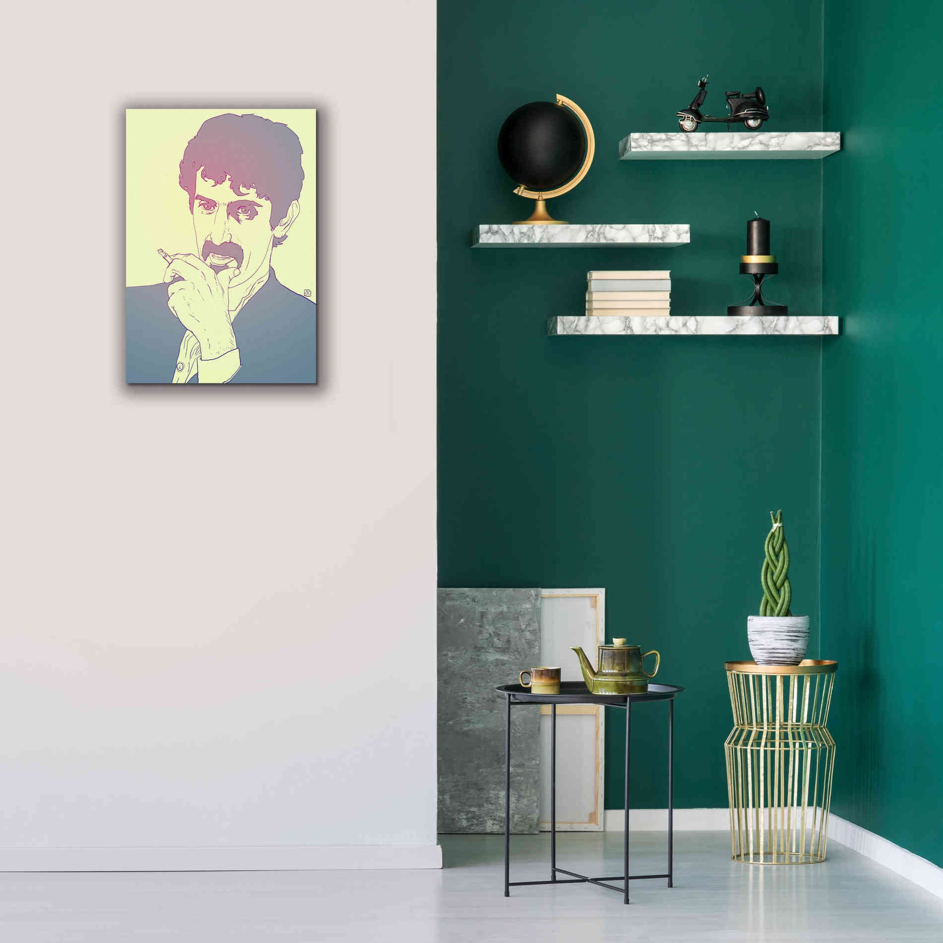 'Frank Zappa' by Giuseppe Cristiano, Canvas Wall Art,18 x 26