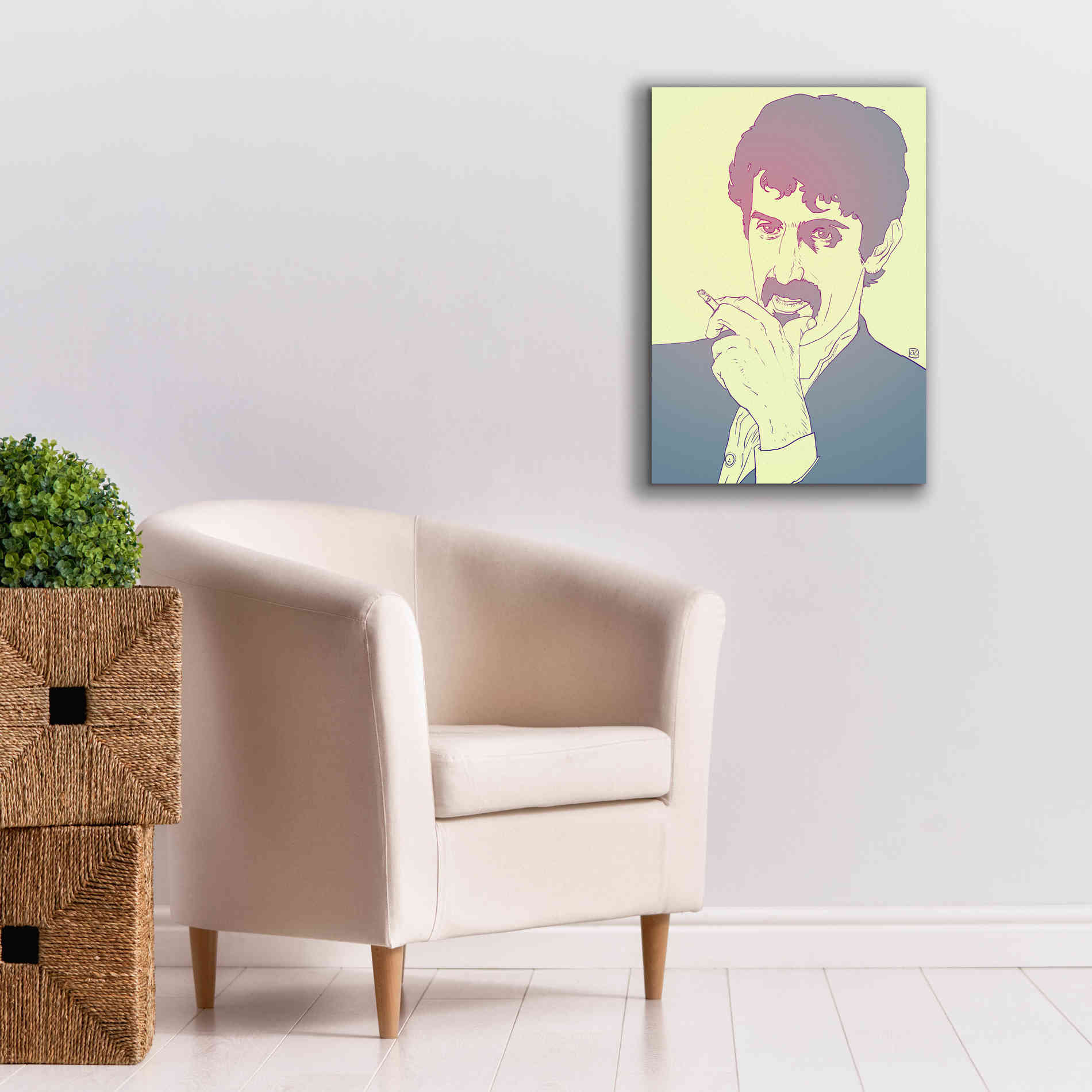 'Frank Zappa' by Giuseppe Cristiano, Canvas Wall Art,18 x 26