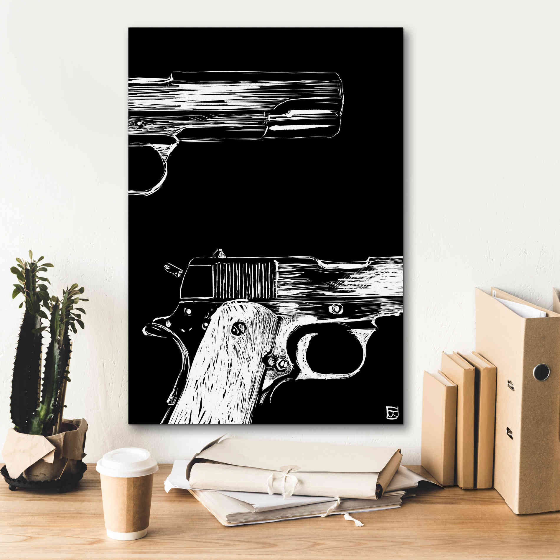 'Guns' by Giuseppe Cristiano, Canvas Wall Art,18 x 26
