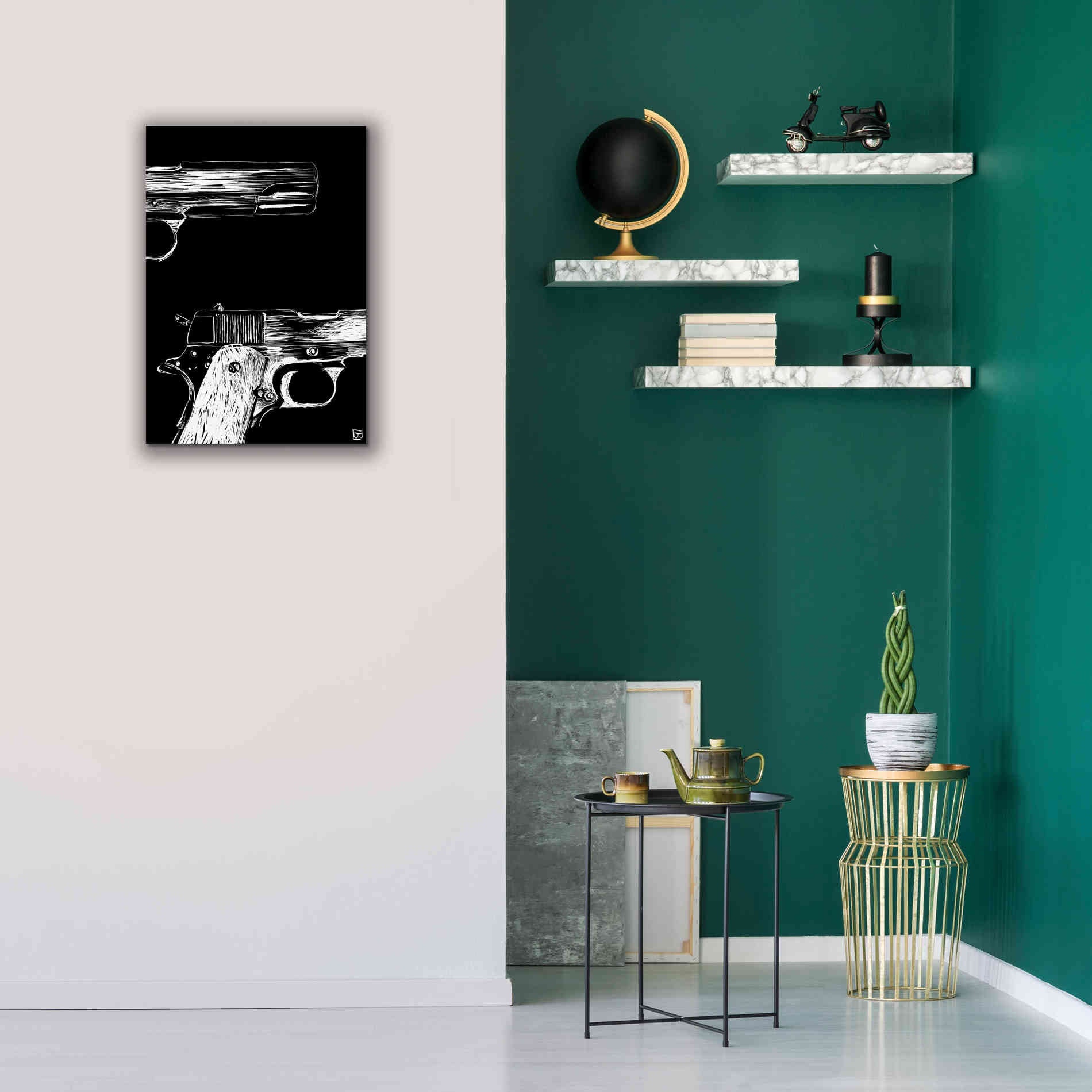'Guns' by Giuseppe Cristiano, Canvas Wall Art,18 x 26