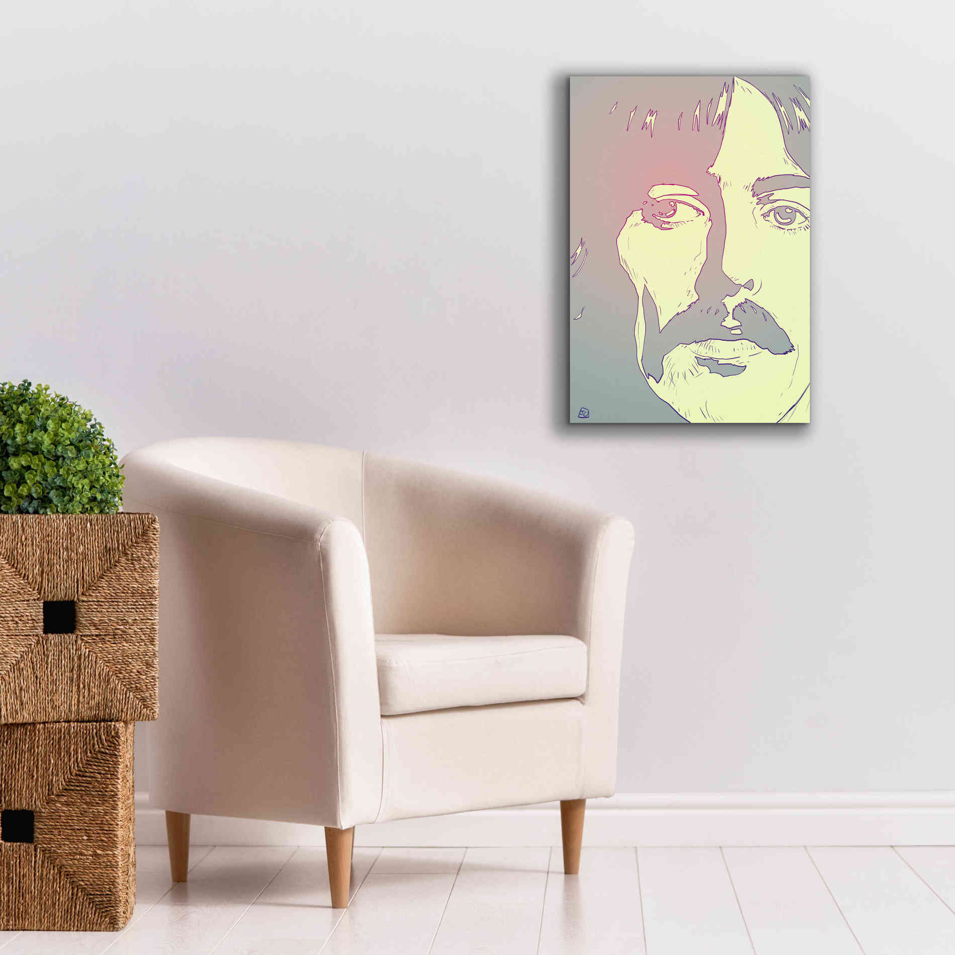 'George Harrison' by Giuseppe Cristiano, Canvas Wall Art,18 x 26