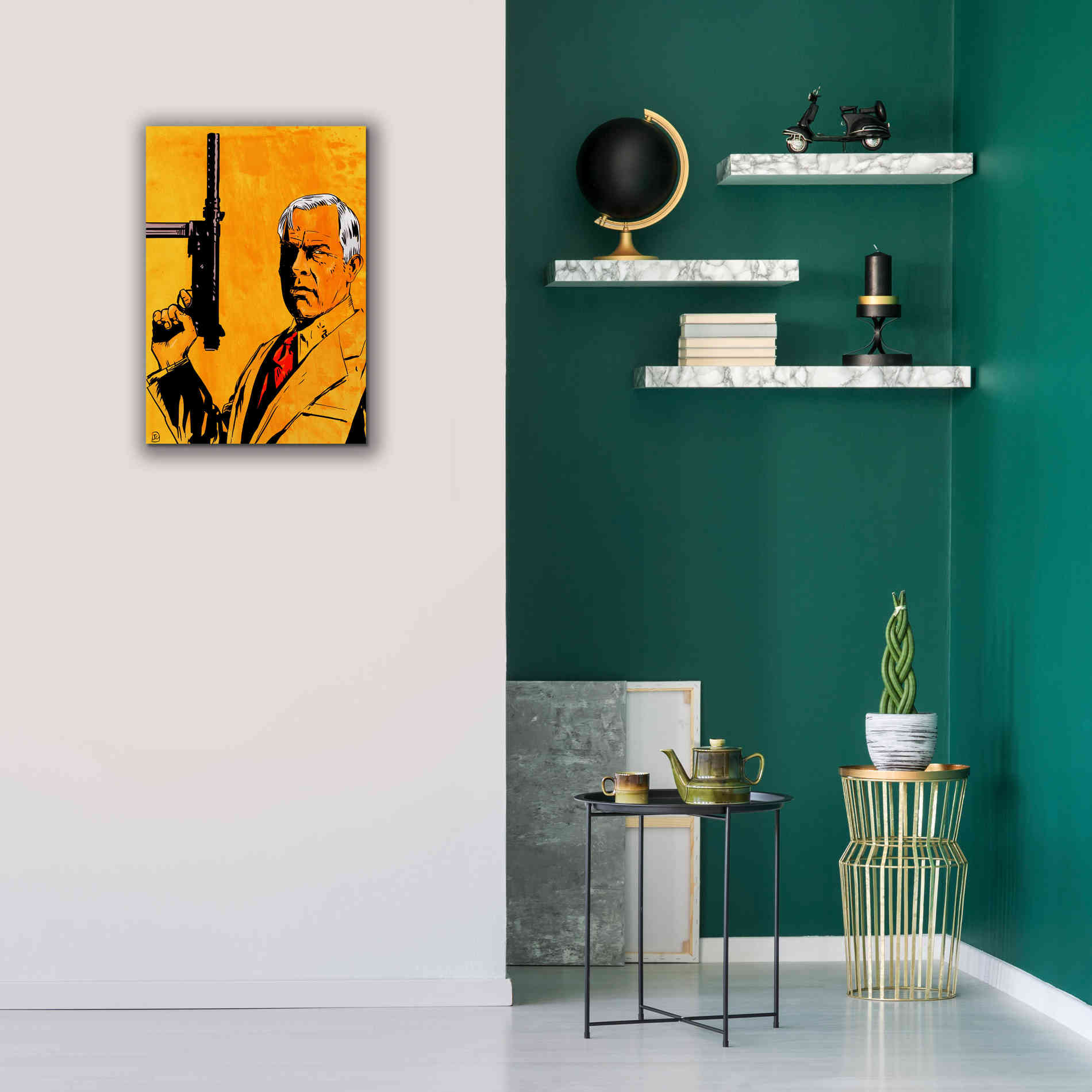 'Lee Marvin' by Giuseppe Cristiano, Canvas Wall Art,18 x 26