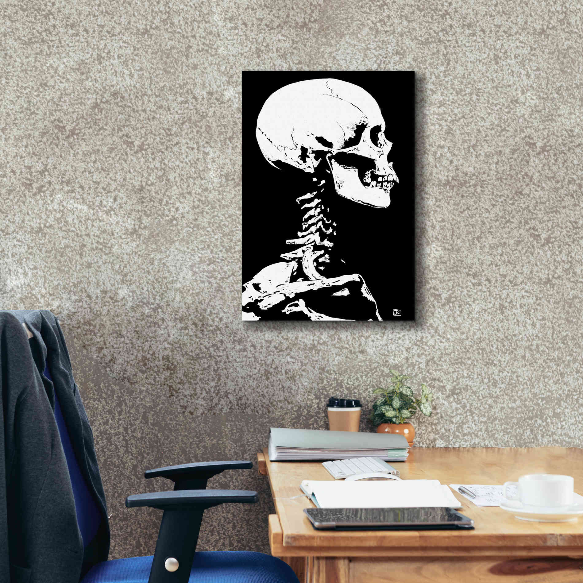 'Skeleton' by Giuseppe Cristiano, Canvas Wall Art,18 x 26