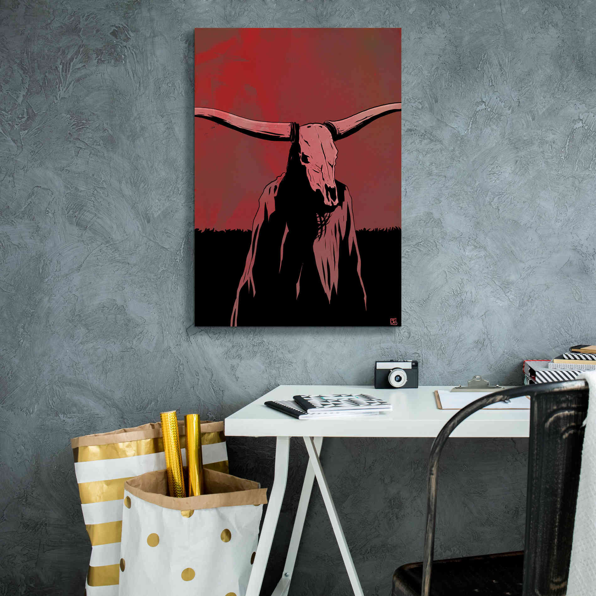 'Skull' by Giuseppe Cristiano, Canvas Wall Art,18 x 26