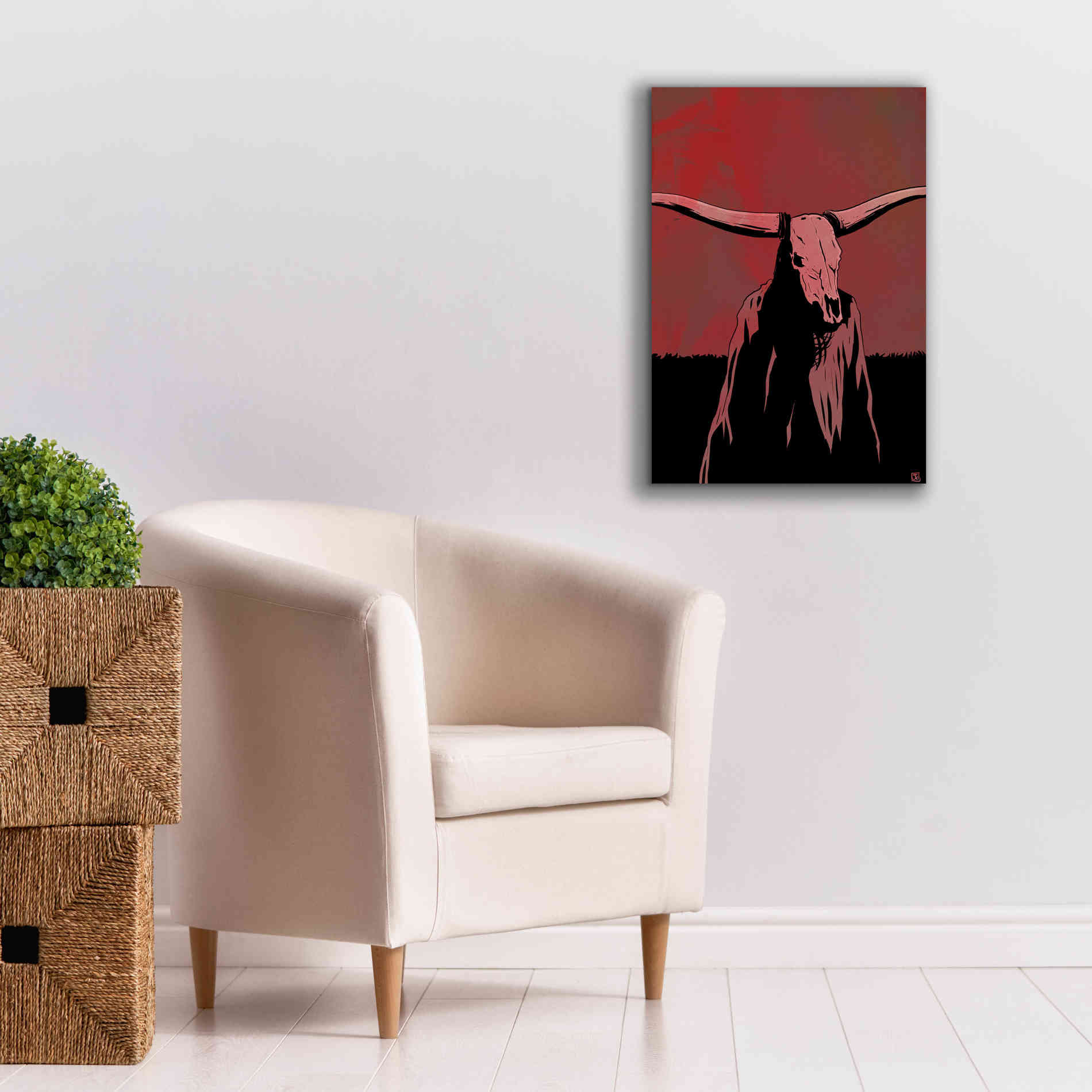 'Skull' by Giuseppe Cristiano, Canvas Wall Art,18 x 26