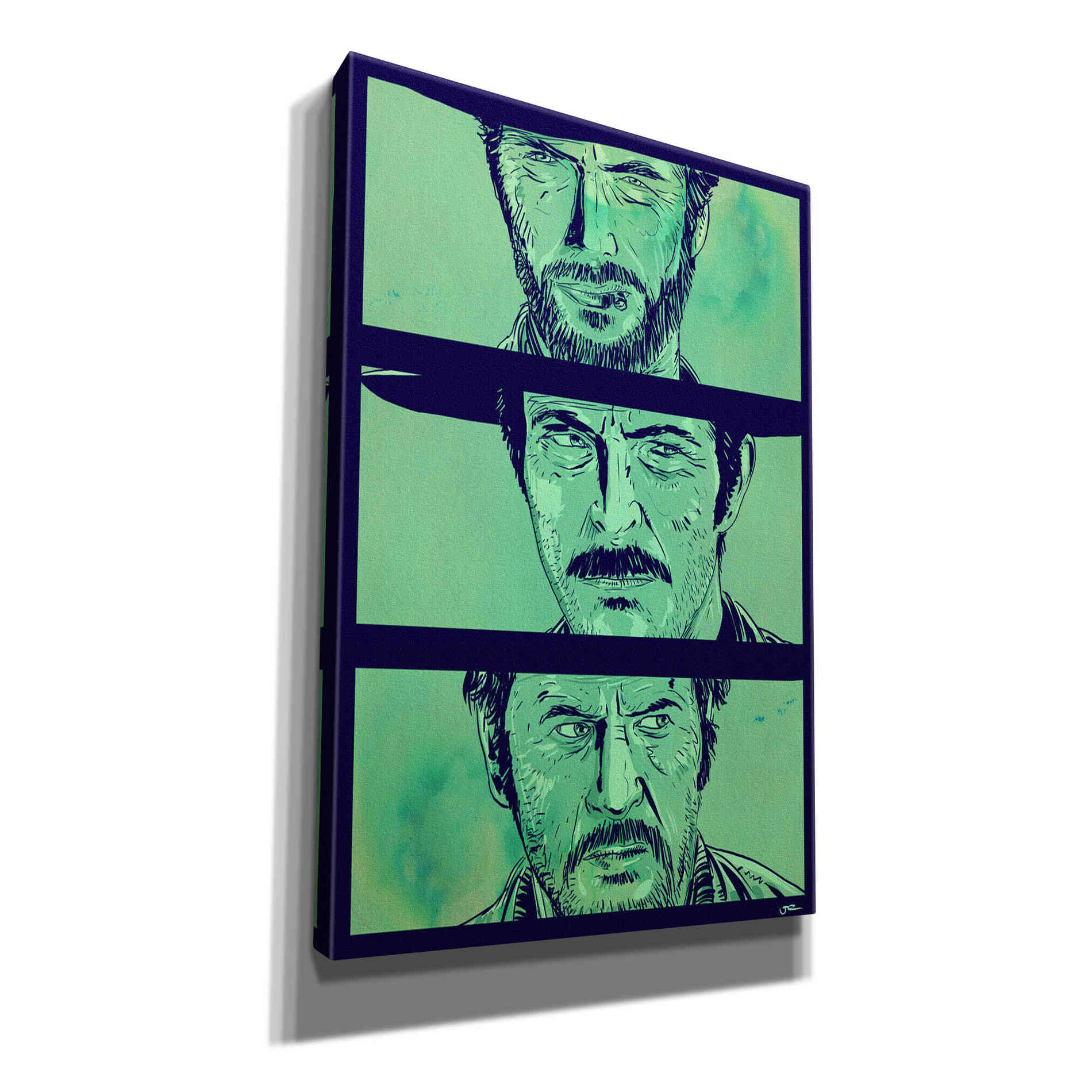 'The Good the Bad and the Ugly' by Giuseppe Cristiano, Canvas Wall Art