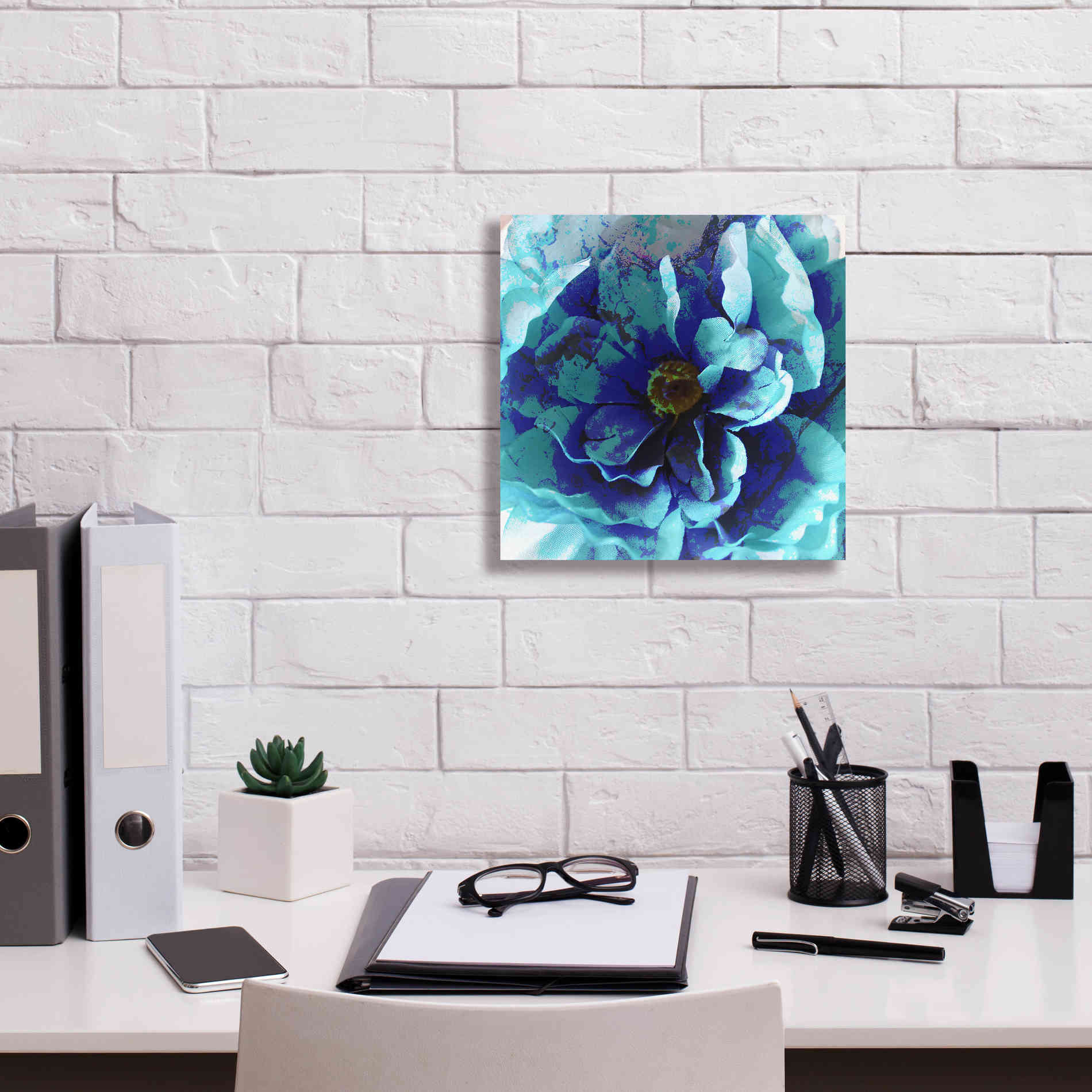 'Blue Flower' by Shandra Smith, Canvas Wall Art,12 x 12