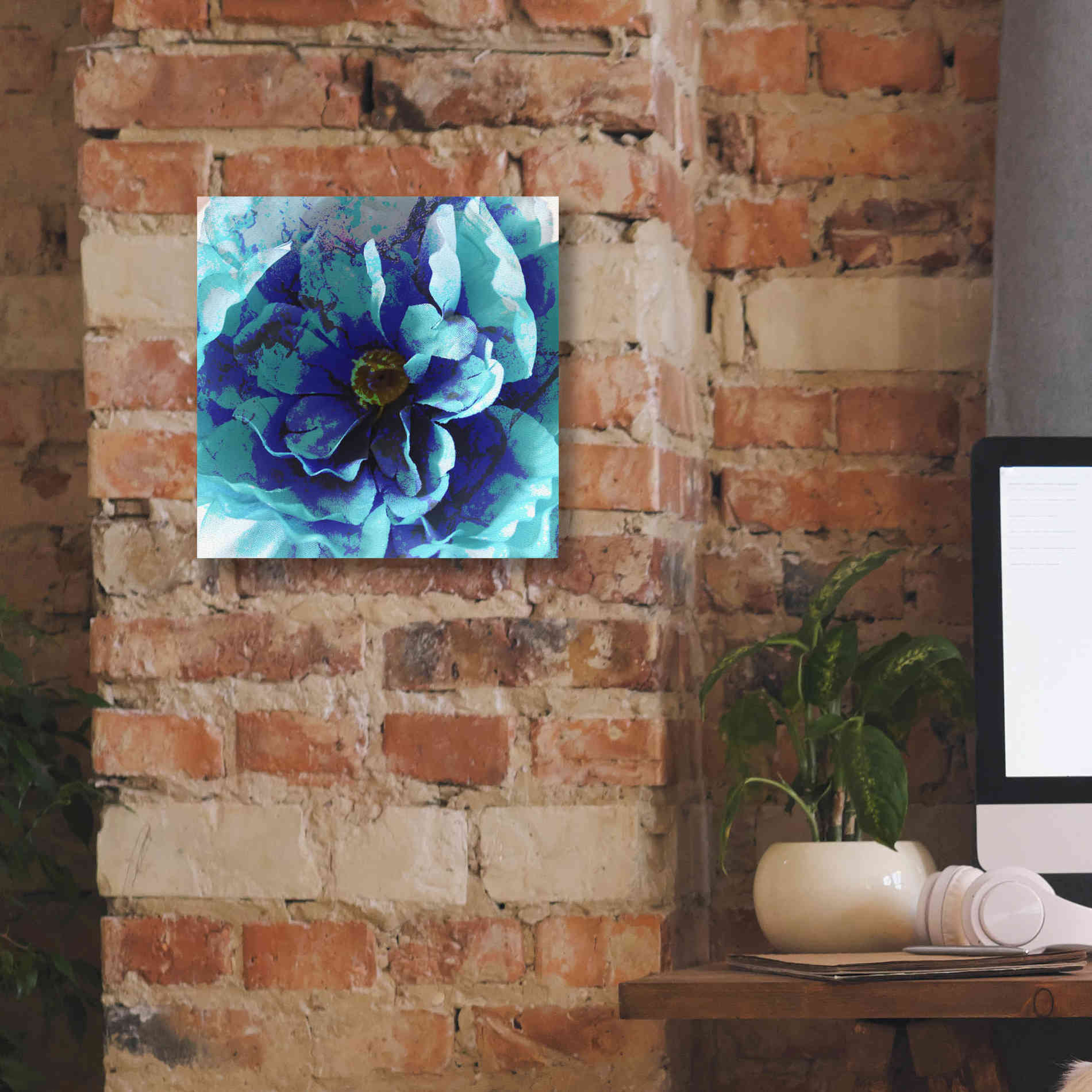 'Blue Flower' by Shandra Smith, Canvas Wall Art,12 x 12
