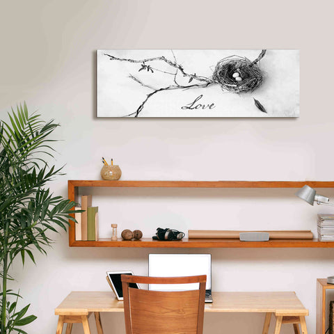 Image of 'Nest and Branch Love' by Debra Van Swearingen, Canvas Wall Art,36 x 12