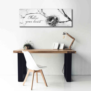 'Nest and Branch Follow Your Heart' by Debra Van Swearingen, Canvas Wall Art,60 x 20