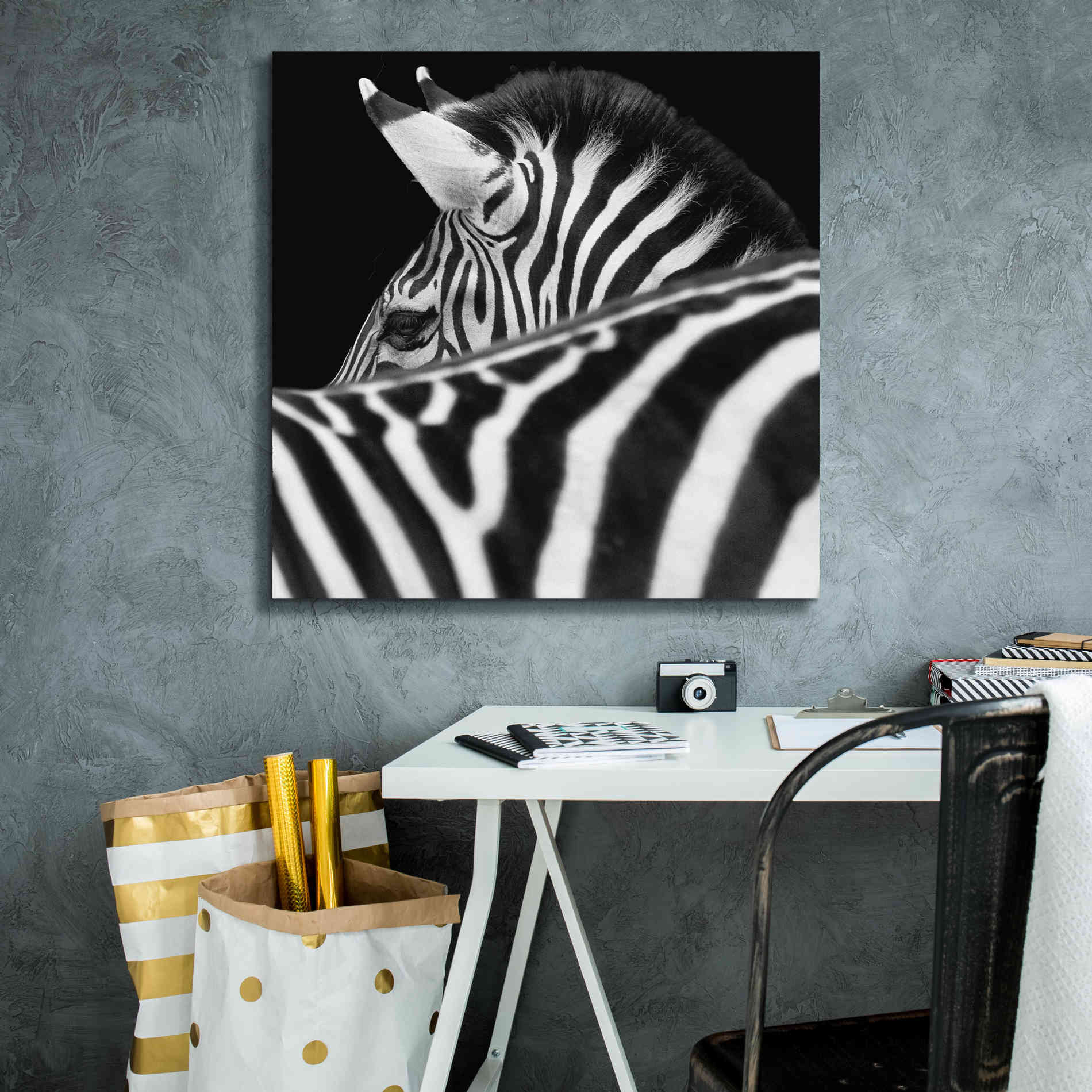 'Zebra III' by Debra Van Swearingen, Canvas Wall Art,26 x 26