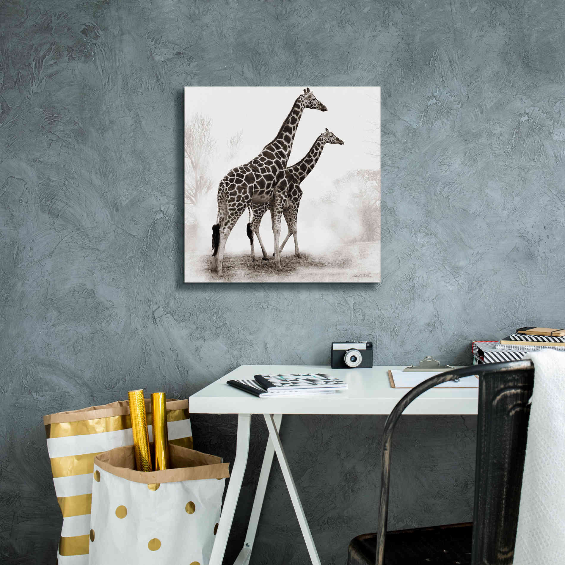 'Giraffe III' by Debra Van Swearingen, Canvas Wall Art,18 x 18