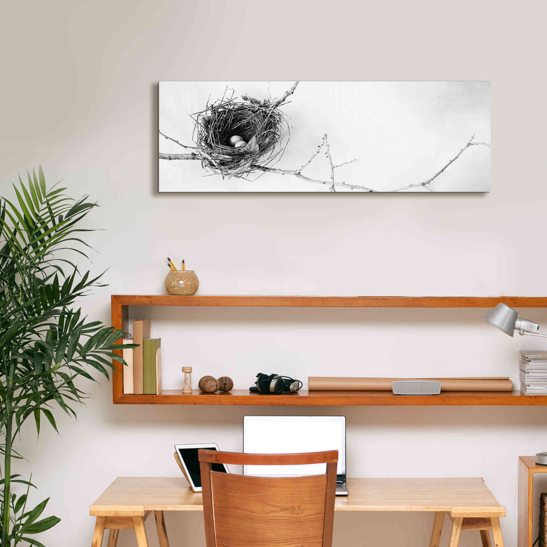 'Nest and Branch I Pano' by Debra Van Swearingen, Canvas Wall Art,36 x 12