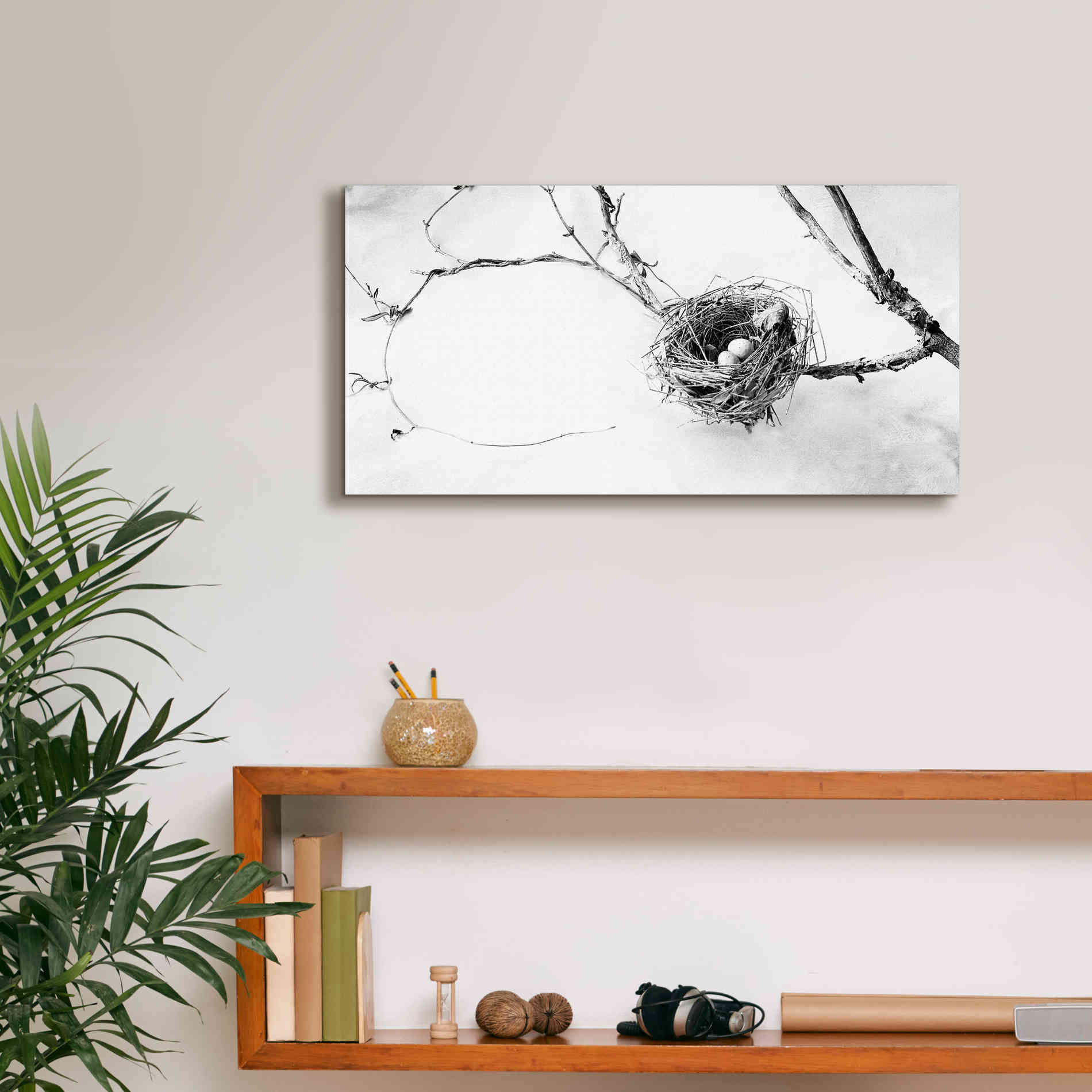 'Nest and Branch III' by Debra Van Swearingen, Canvas Wall Art,24 x 12