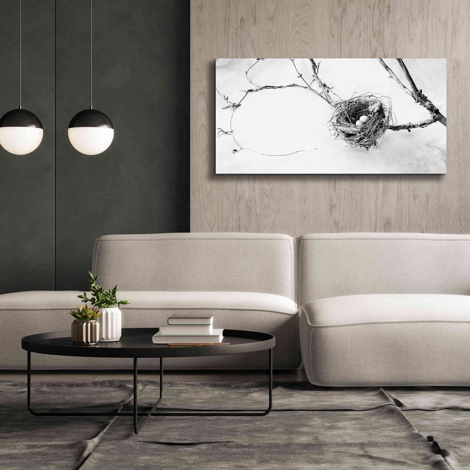 'Nest and Branch III' by Debra Van Swearingen, Canvas Wall Art,60 x 30