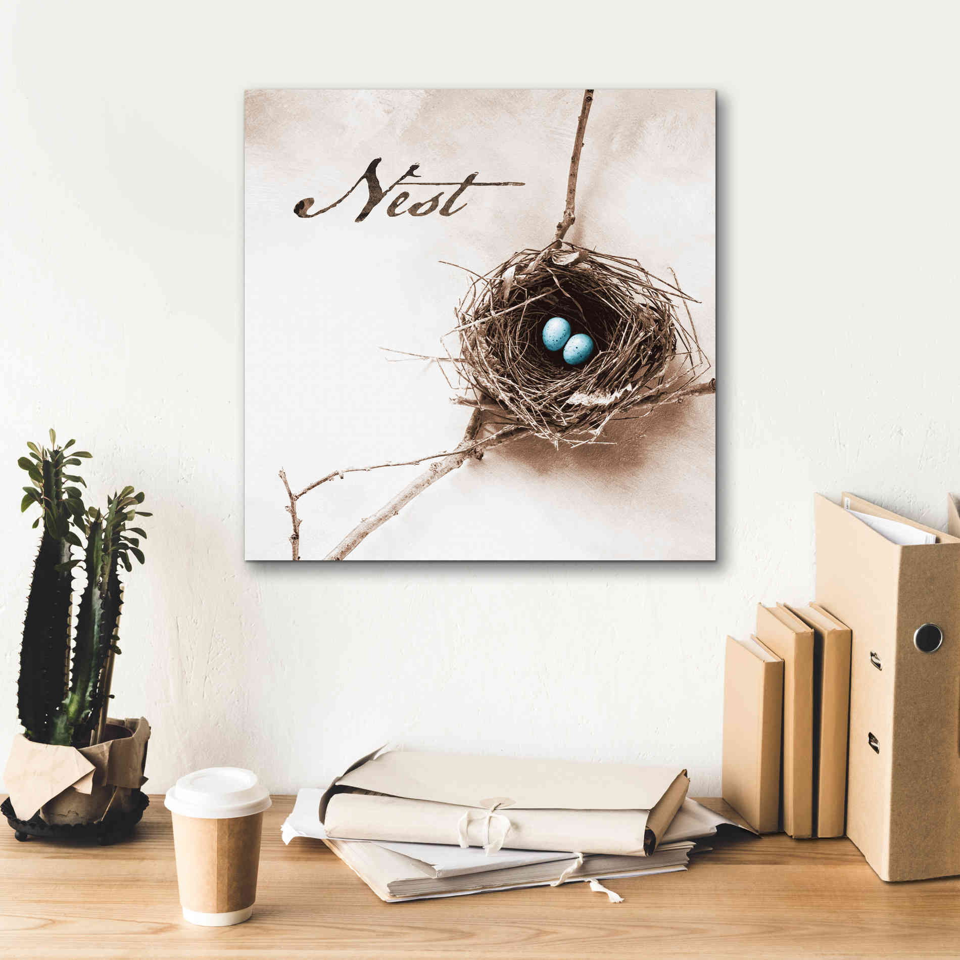 'Nest and Branch IV - Nest' by Debra Van Swearingen, Canvas Wall Art,18 x 18