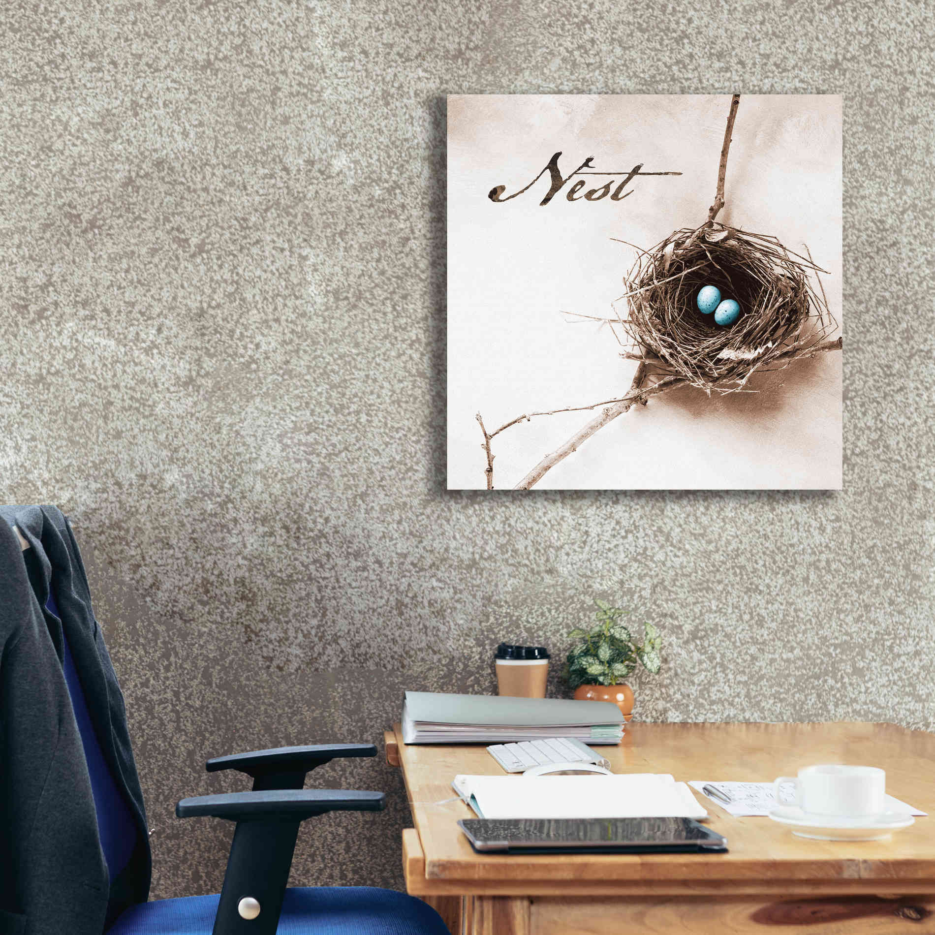 'Nest and Branch IV - Nest' by Debra Van Swearingen, Canvas Wall Art,26 x 26