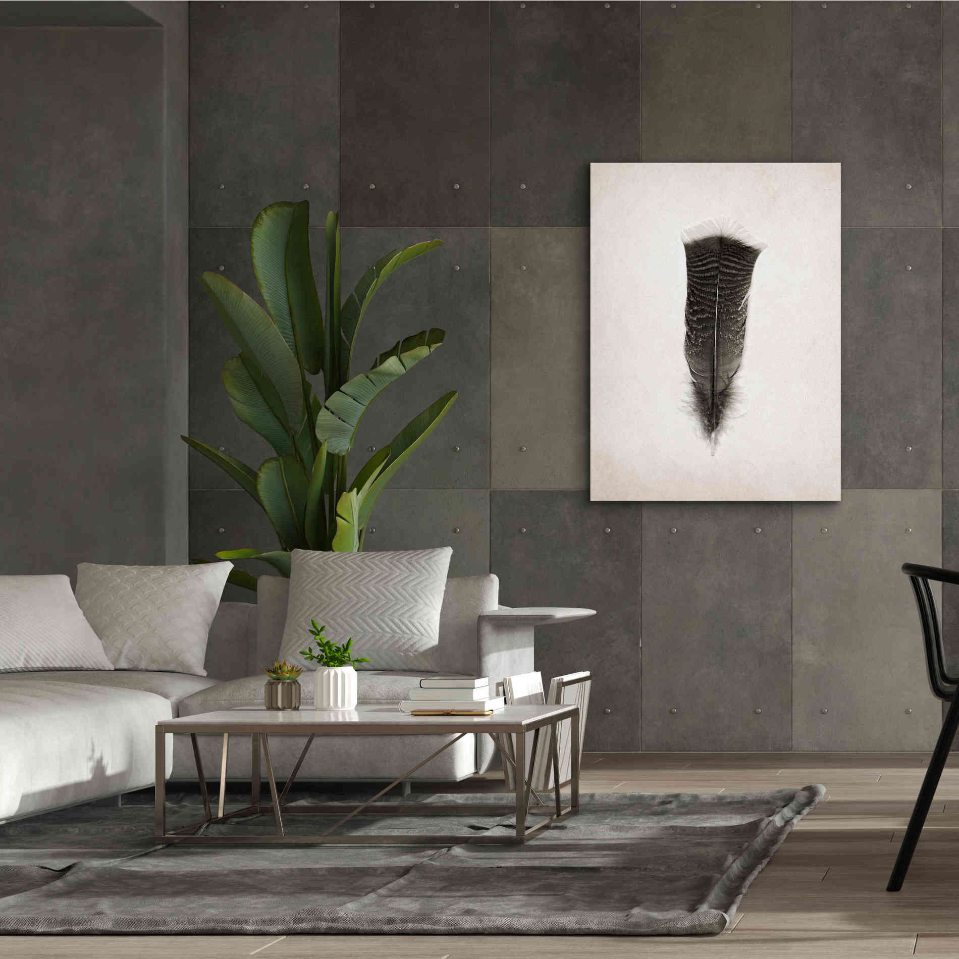 'Feather III B&W' by Debra Van Swearingen, Canvas Wall Art,40 x 54