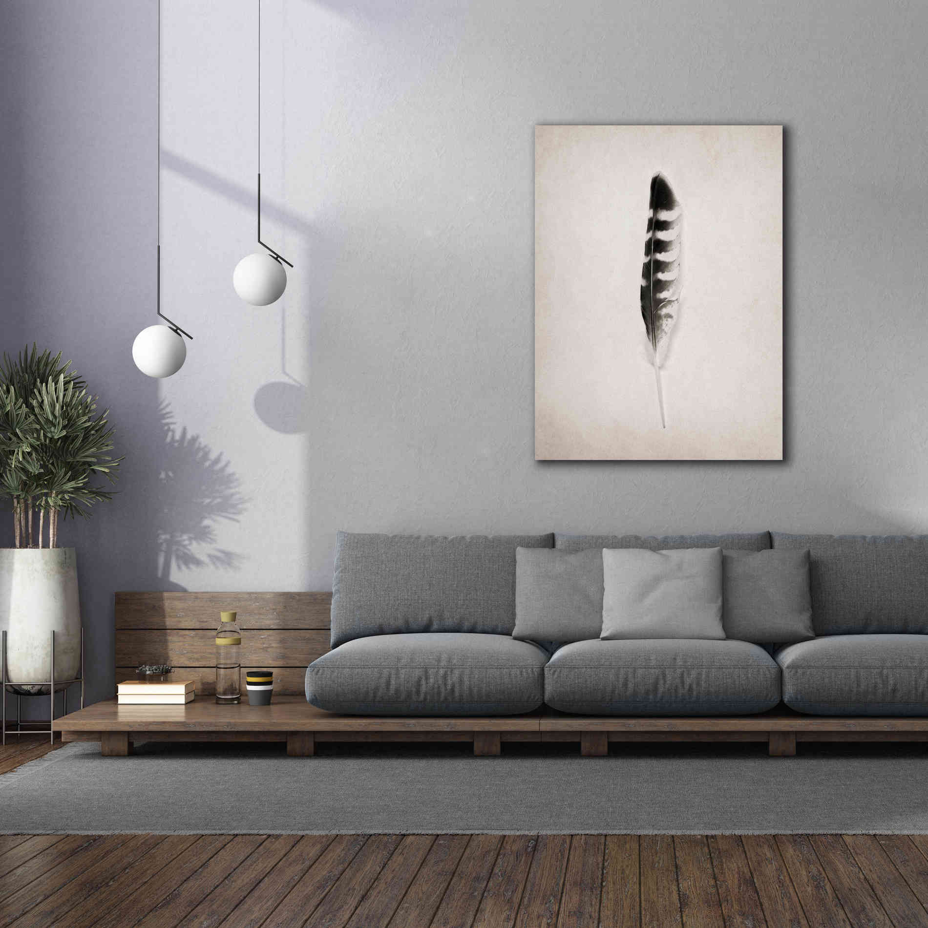 'Feather IV B&W' by Debra Van Swearingen, Canvas Wall Art,40 x 54