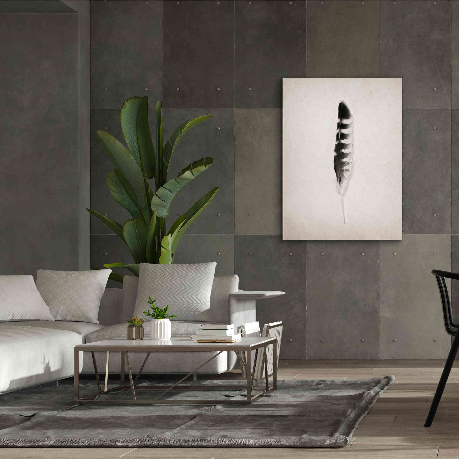 'Feather IV B&W' by Debra Van Swearingen, Canvas Wall Art,40 x 54